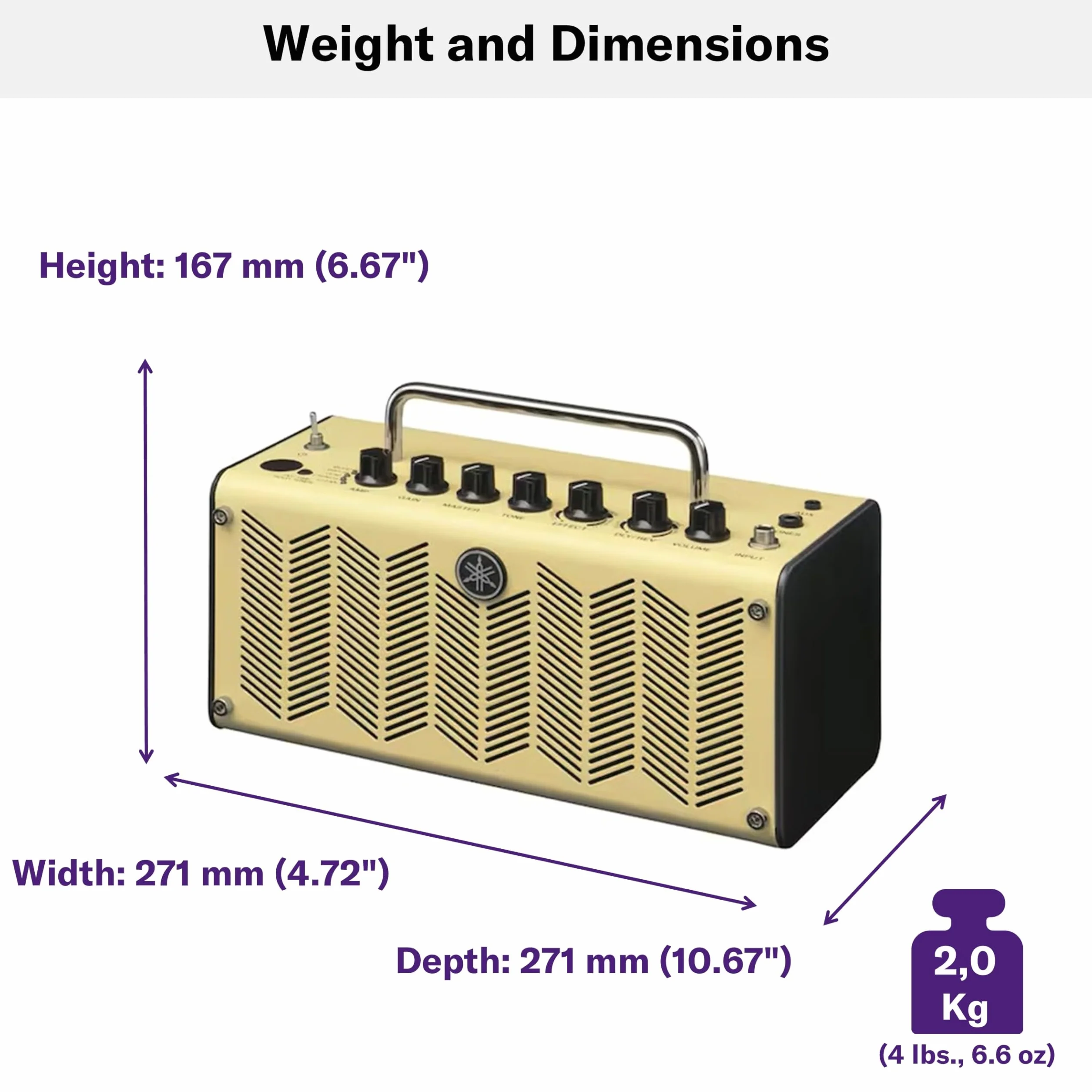 YAMAHA THR5H - Amplificador de Guitarra de 10W, Marfil