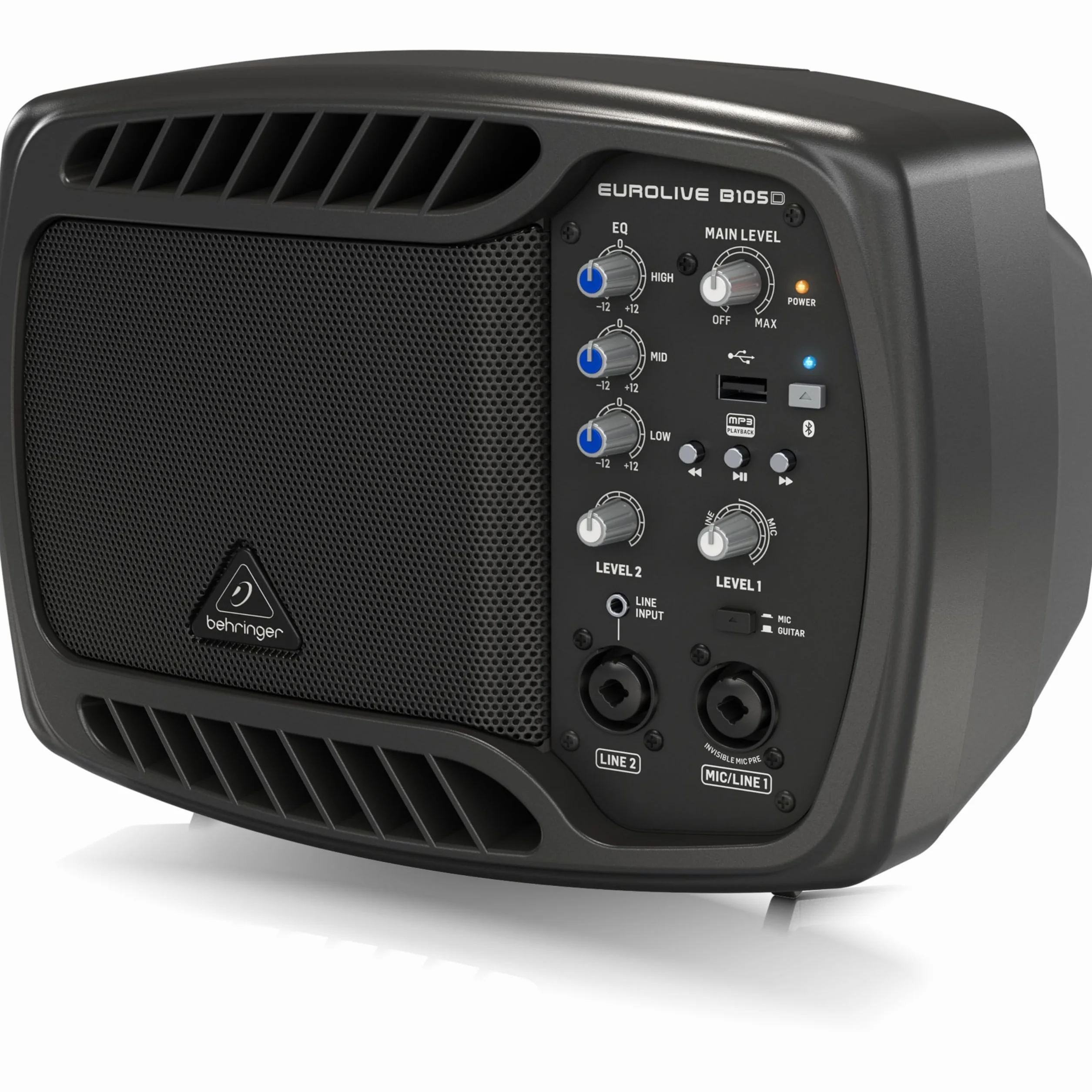 Behringer B105D Monitor De Estudio/PA De 50 Vatios compacto, Con Reproductor Mp3 Y Transmisión De Audio Por Bluetooth
