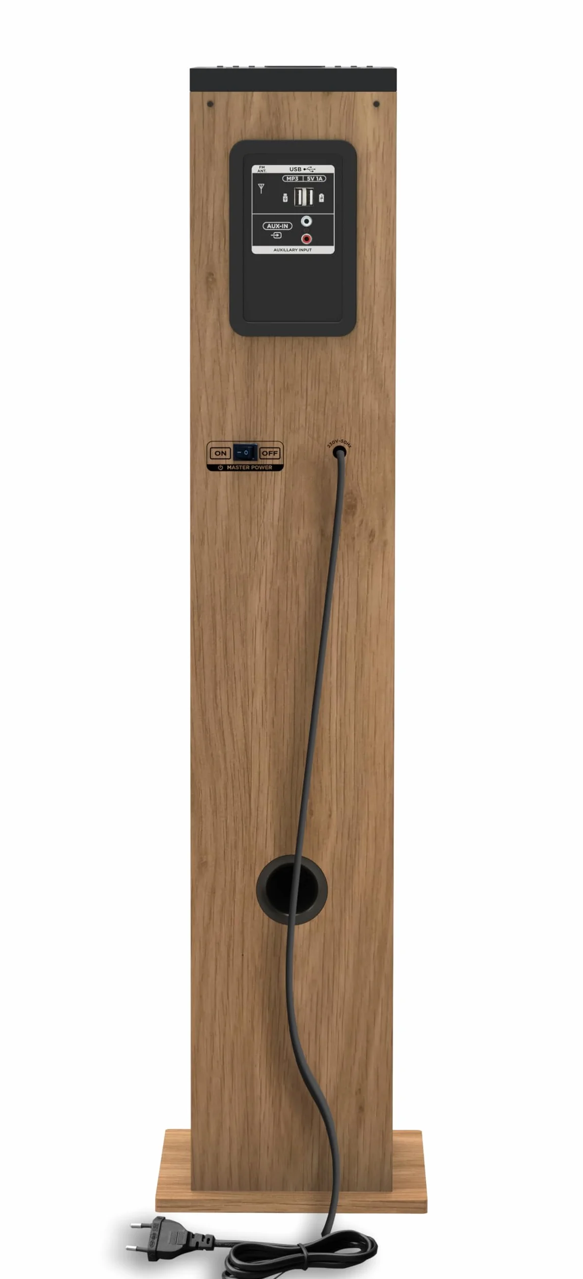 AIWA TSBT-360 Torre de Sonido Bluetooth Radio FM Reproductor de CD USB Madera
