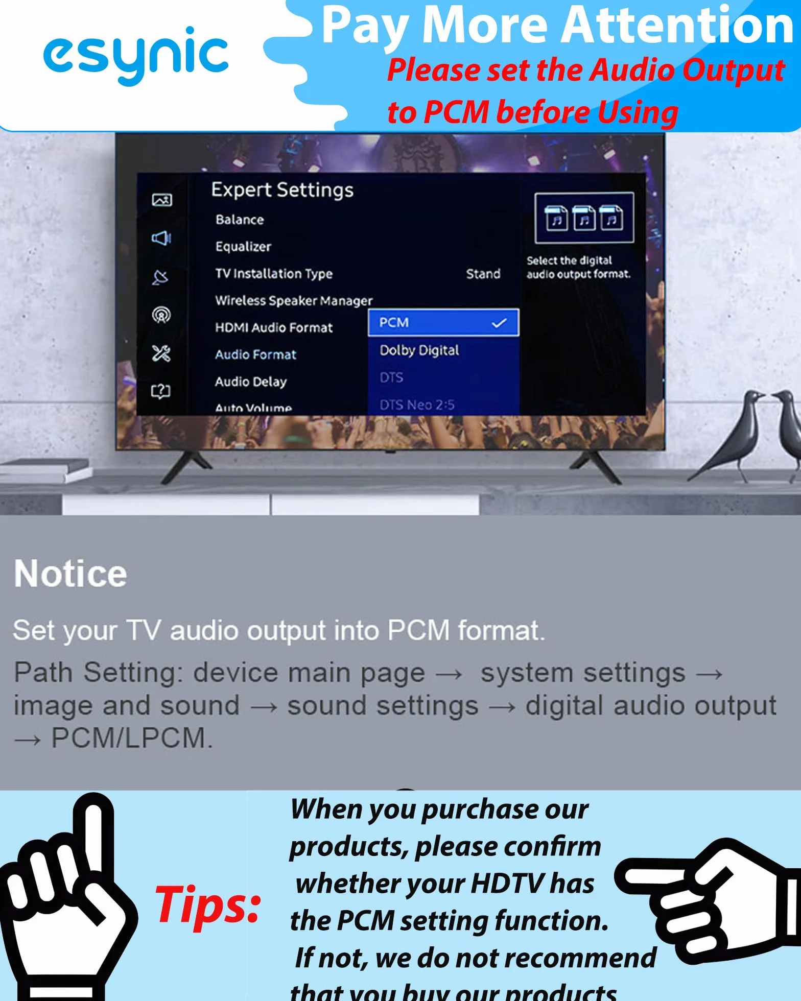 ESYNiC DAC Convertidor Digital a Analógico con Cable Coaxial/Óptica a RCA Toslink SPDIF para PS4 Xbox Android TV AppleTV Blu-ray