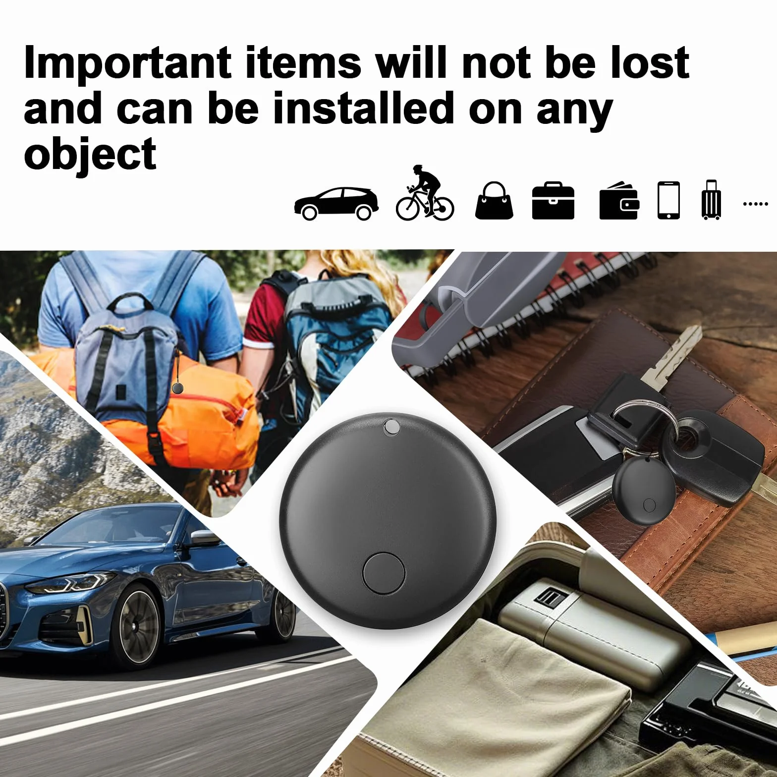 2 Unidades de Android Smart Tag,GPS Tracker Compatible con Google Find My Device,Android GPS Tag Alternative,Bluetooth Tracker para Maletas, Mochilas, Carteras