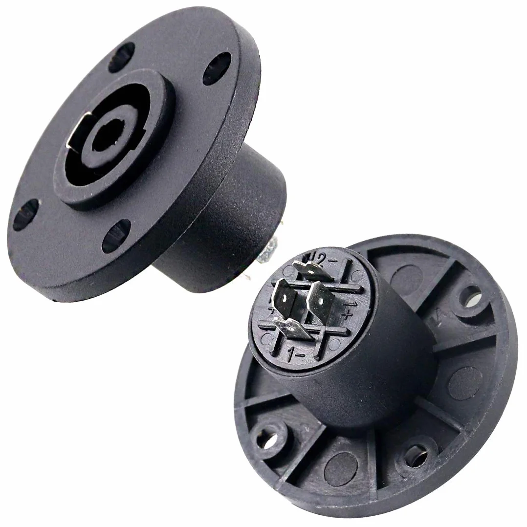 Swpeet Paquete de 8 conectores de altavoz de audio, 4 polos, enchufe de altavoz de bloqueo giratorio compatible con Jack Twist Lock de 4 polos, redondo, perfecto para Neutrik Speakon NL4FC, NL4FX,