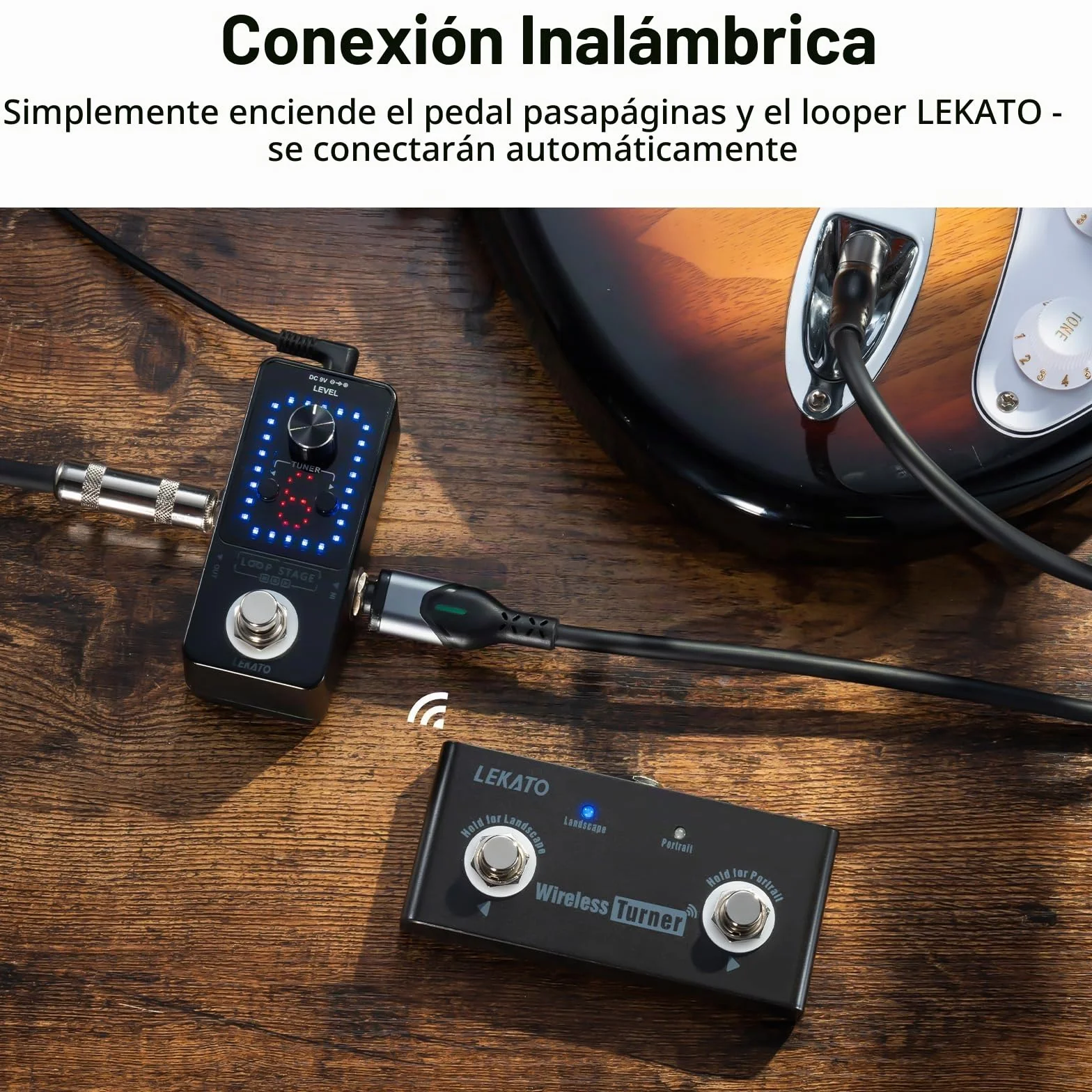 LEKATO Pedal de bucle con control de bucles múltiples y smartphones tabletas con sistema Andriod libera tu mano