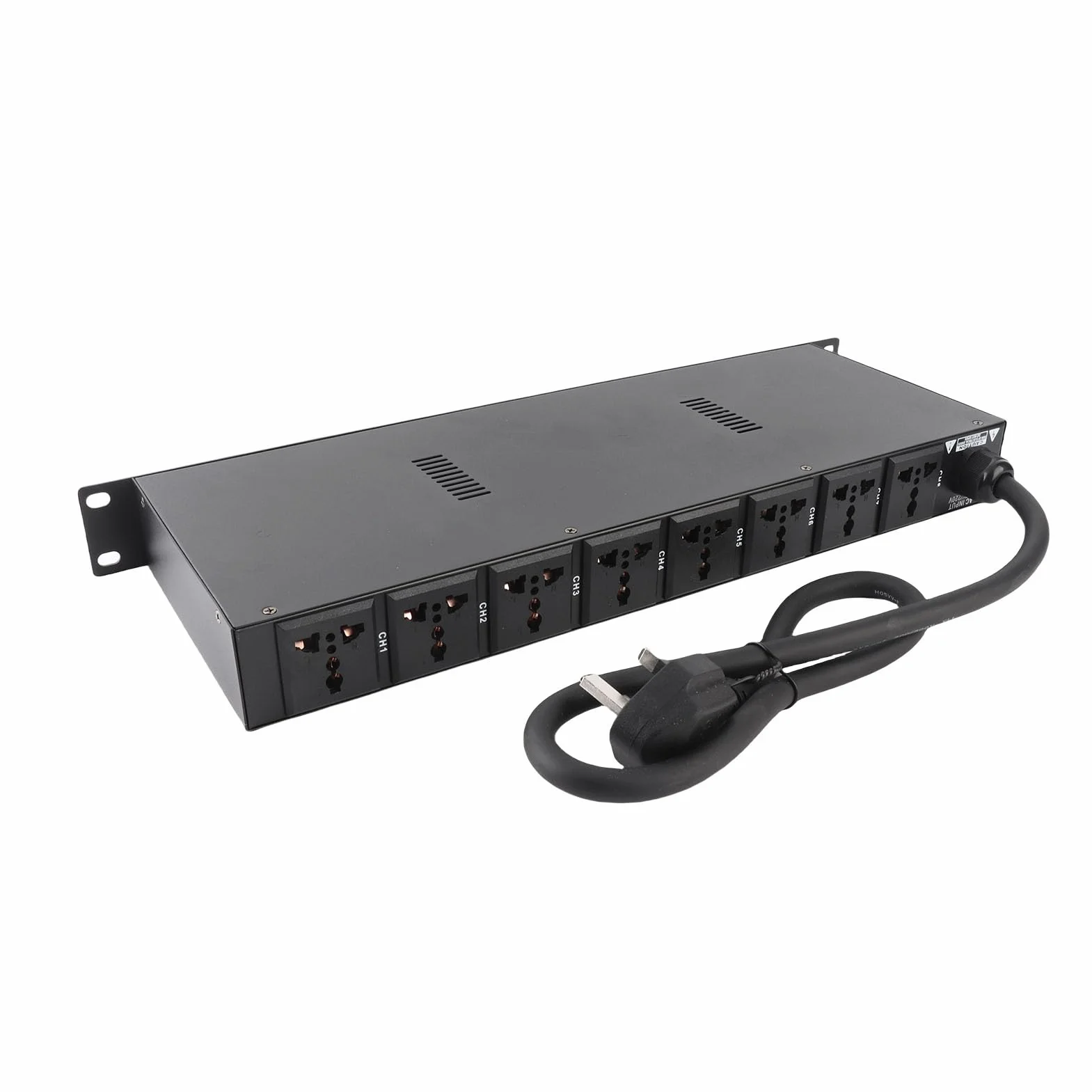 Acondicionador de Secuenciador de Potencia de 10 Salidas, Controlador de Fuente de Alimentación para Equipos de Audio y Video Profesional con Pantalla Digital Clara para Configuración de