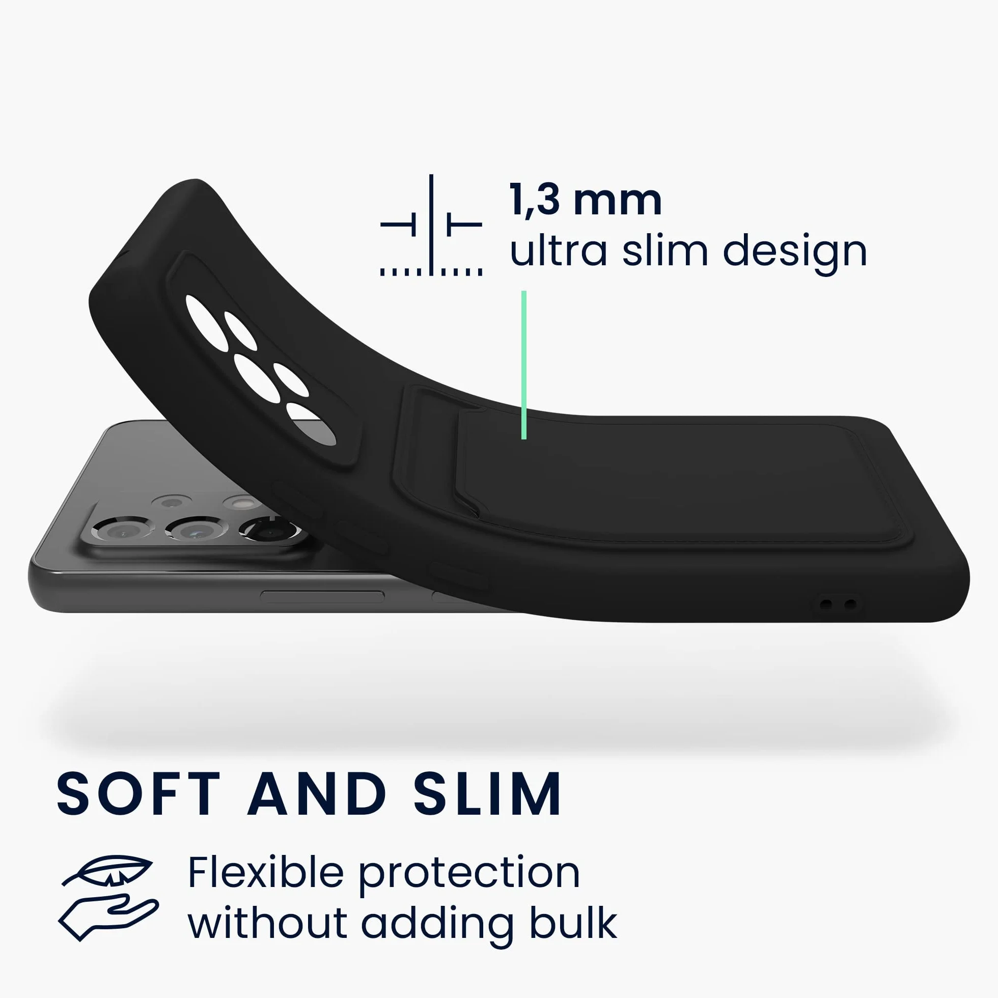 kwmobile Funda Billetera Compatible con Samsung Galaxy A53 5G Funda con Tarjetero - Carcasa Cartera Protectora con Espacio para Tarjeta - Negro