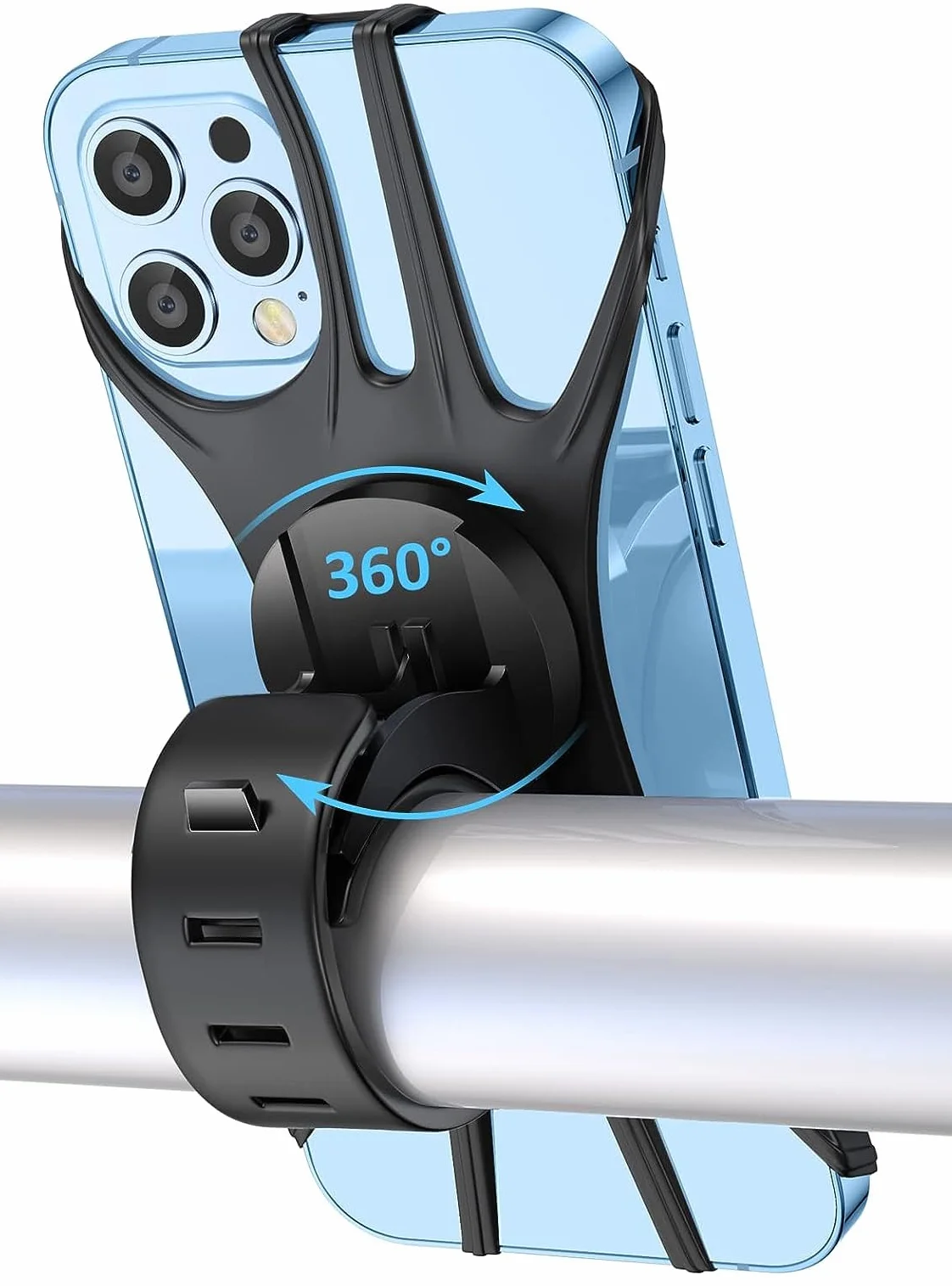 Soporte universal para teléfono móvil de bicicleta y moto, giratorio 360°, compatible con 4,5-7,0"