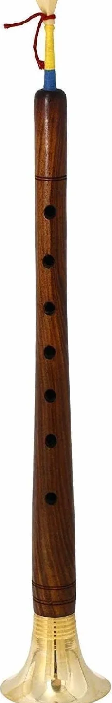 Shehnai/Shenai - Carcasa de latón de palisandro natural tradicional indio, para principiantes y experiencias, paquete de 1 Shehnai (longitud de 45,7 cm)