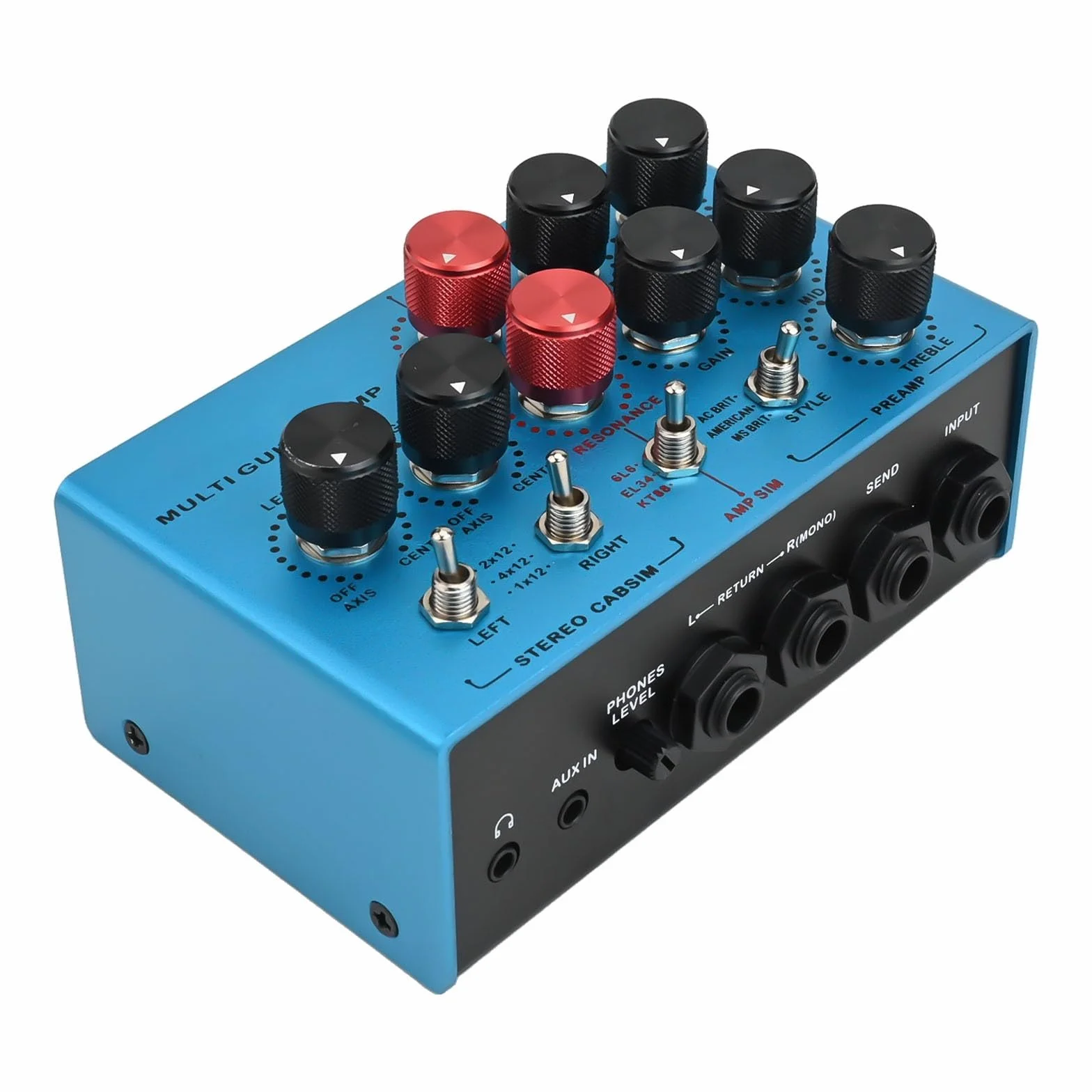 MOSKYAUDIO - Pedal de simulador de amplificador de guitarra, estación de bucle SIM de cabina estéreo con placa de procesador de múltiples efectos, caja de preamplificador de guitarra eléctrica con
