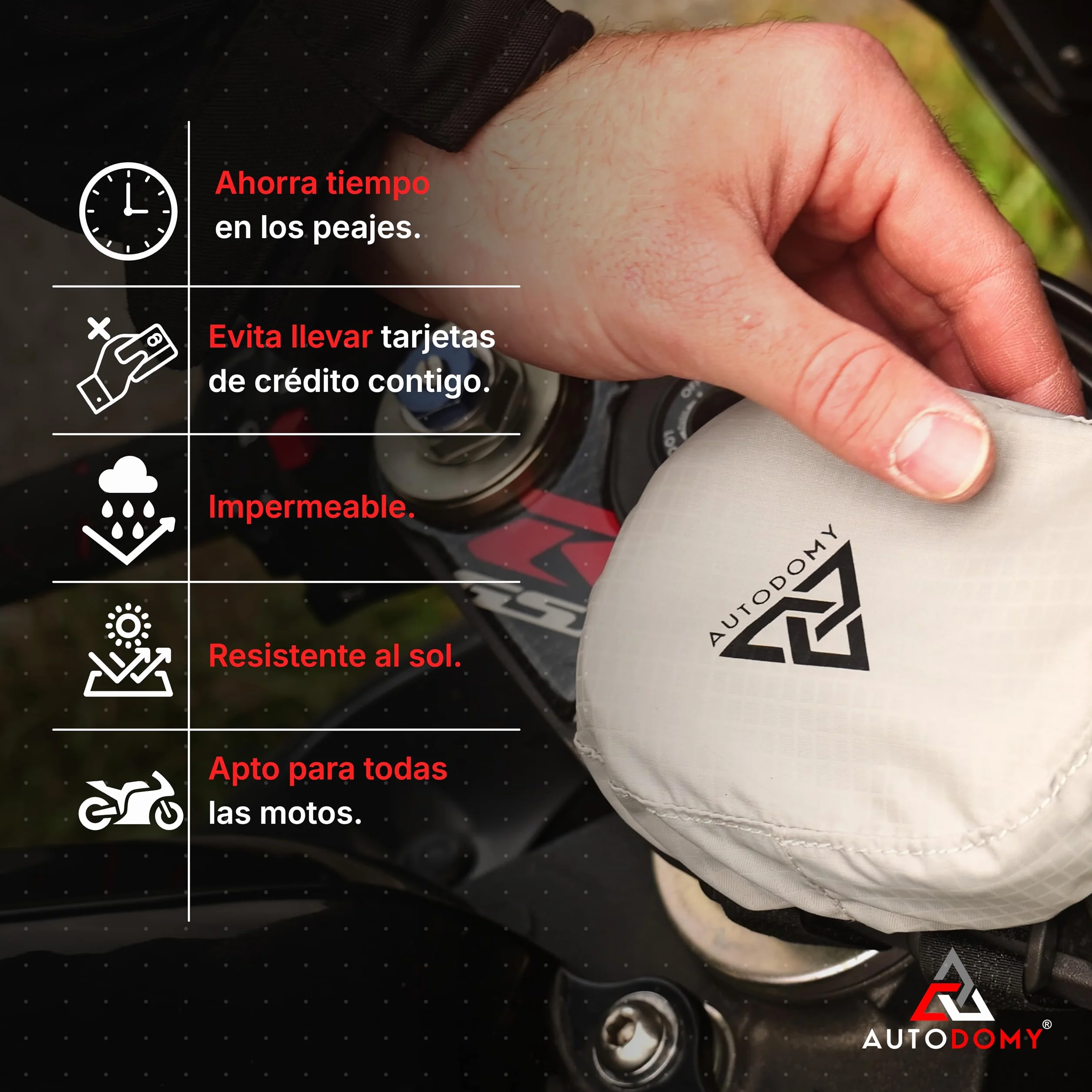 Soporte para Moto Impermeable Neopreno 9.4x6.8 cm Estuche Porta Telepeaje