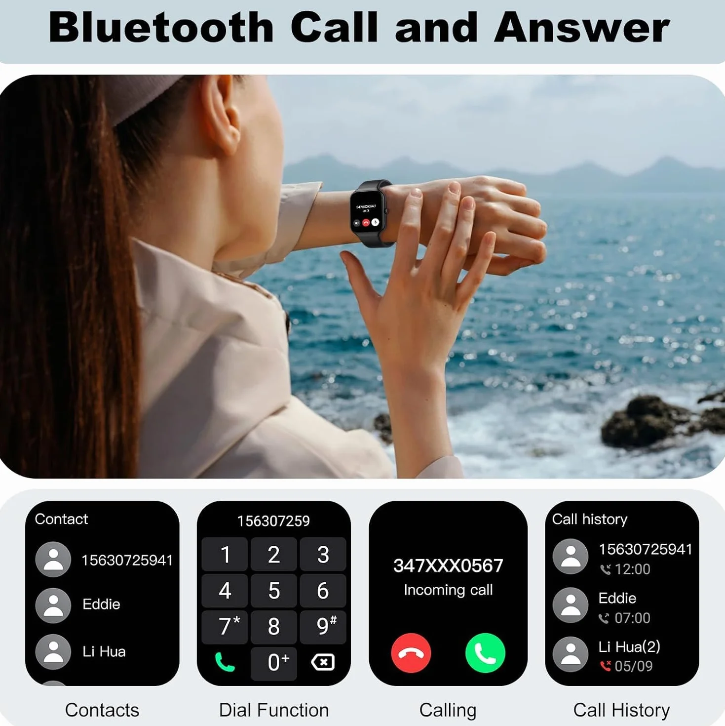2026 Reloj Inteligente Hombre Mujer, 1.96" Smartwatch con Llamadas Bluetooth y Whatsapp Notificación, IP68 Pulsera Actividad con 100+ Modos Deportivos, Pulsómetro, Monitor de Sueño para Android iOS