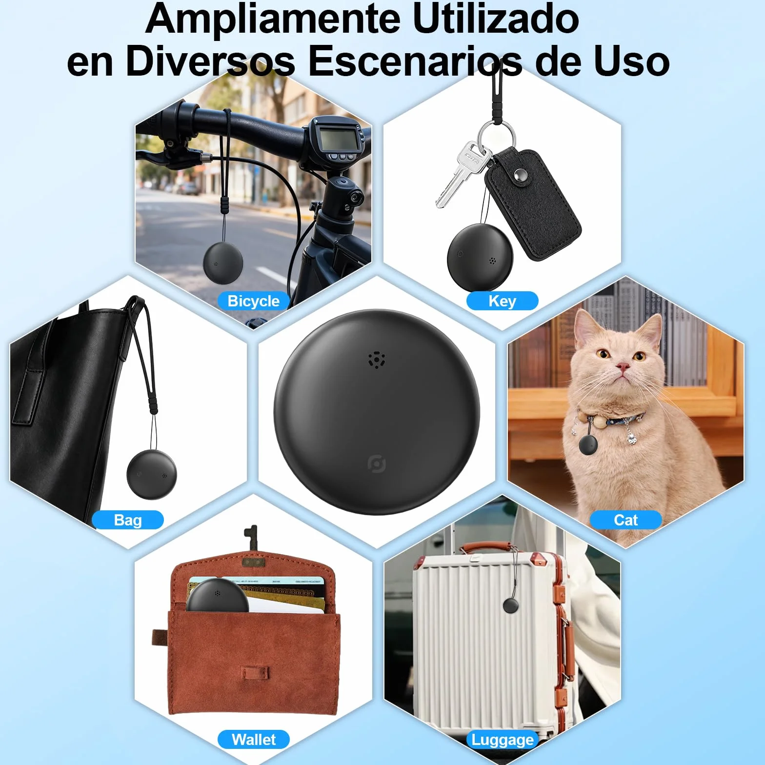 GPS Localizador para Coche, Rastreador Oculto Sin Cuota Mensual, Compatible con Find My iOS y Google Find Hub Android, Negro