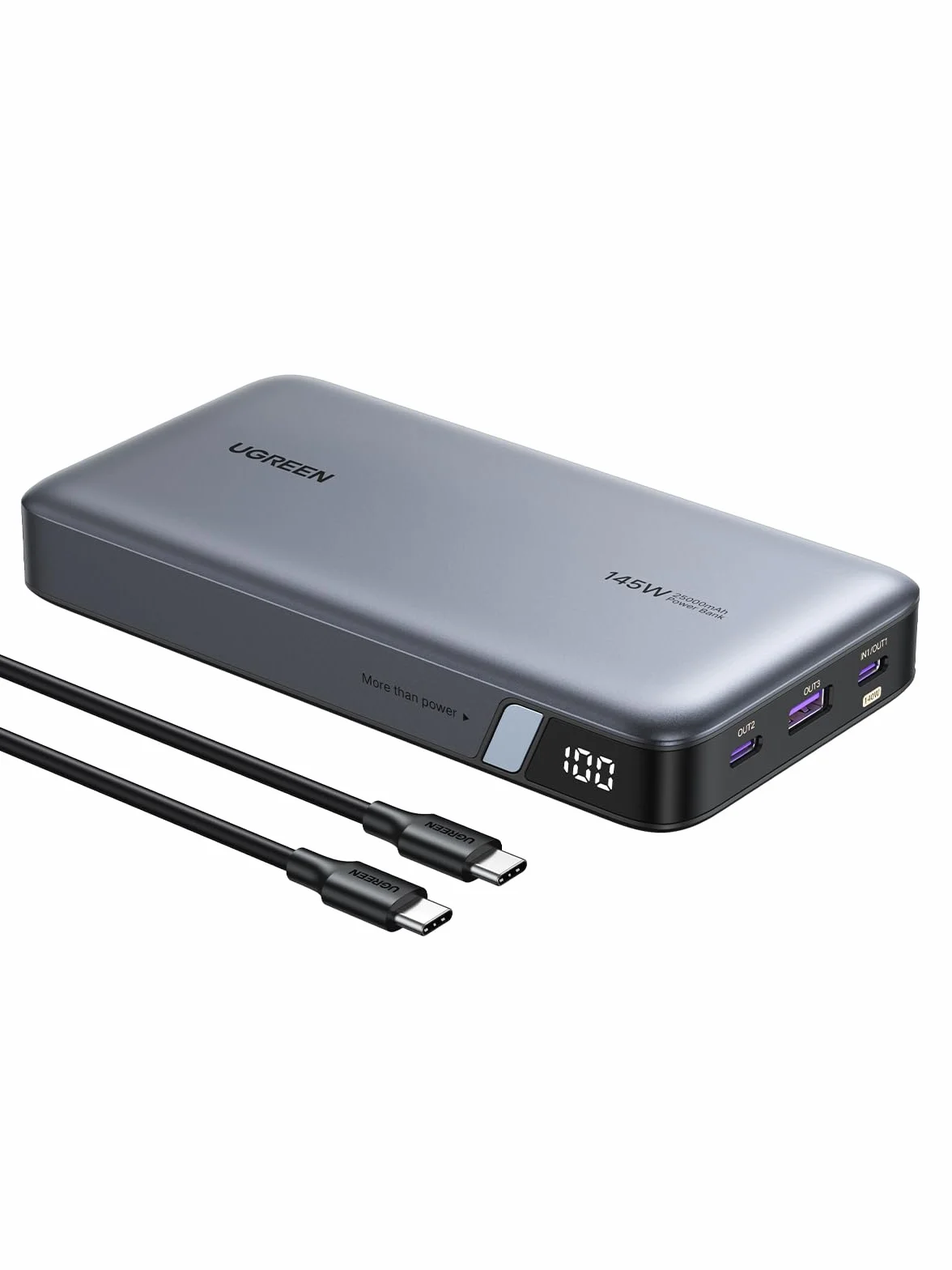 UGREEN Nexode 145W Power Bank 25000mAh Batería Externa USB C Carga Rápida PD3.1 140W 3 Puertos Cargador Portátil PC LED Compatible con iPhone 17 16 15 14 Plus Pro MAX Air Galaxy S25 S24 MacBook iPad