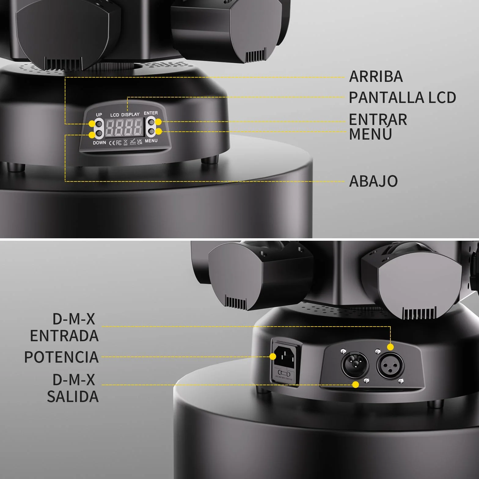 150W Cabeza Móvil LED con Bola Luces Discoteca RGBW Beam Moving Head 6 brazos luminosos con control remoto para Fiesta DJ Bar Cumpleaños Familia