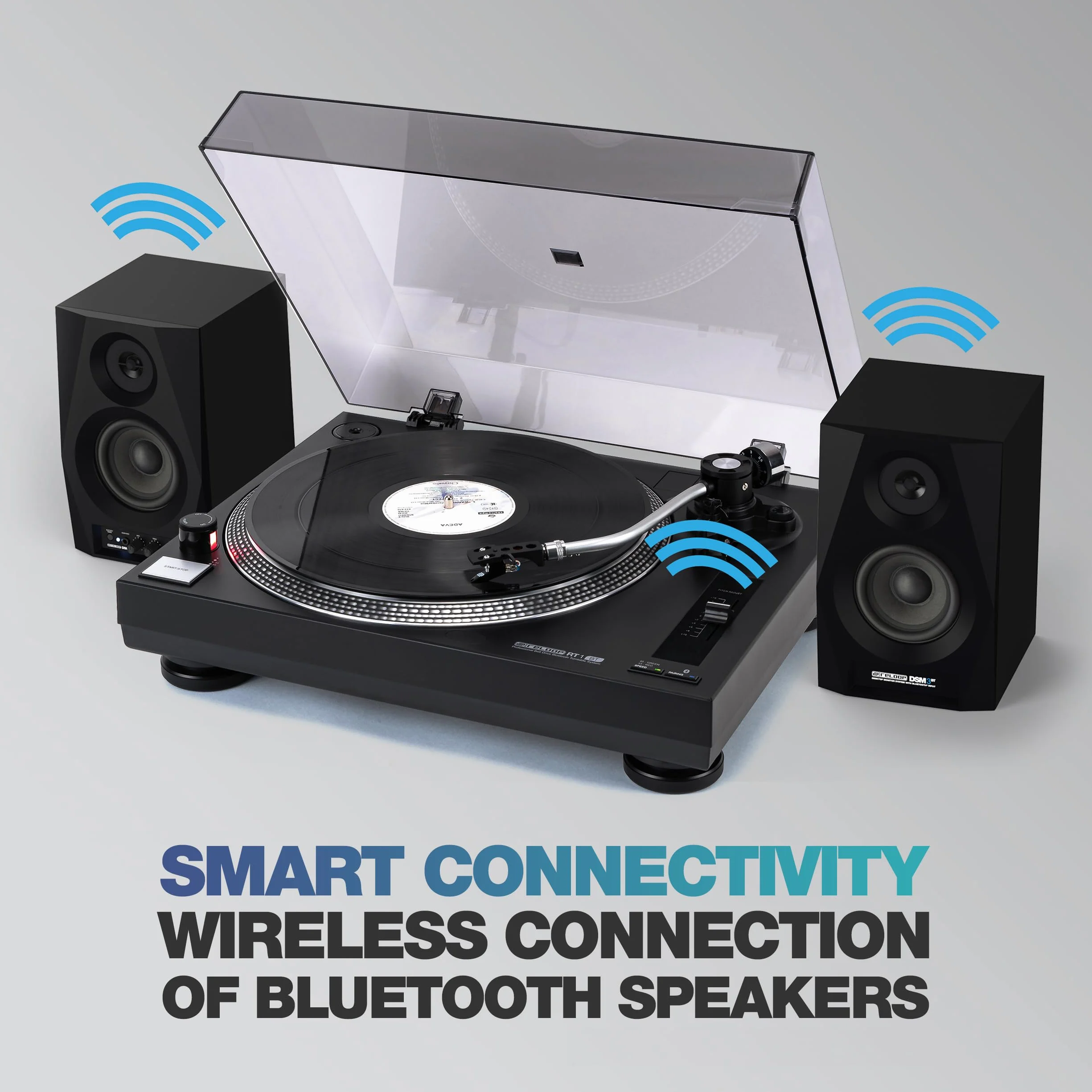 Reloop RT-1 BT & Reloop DSM-3 BT Speaker Bundle: Turntable + Speaker DJ and HiFi Pleasure Combined with Smart Connectivity