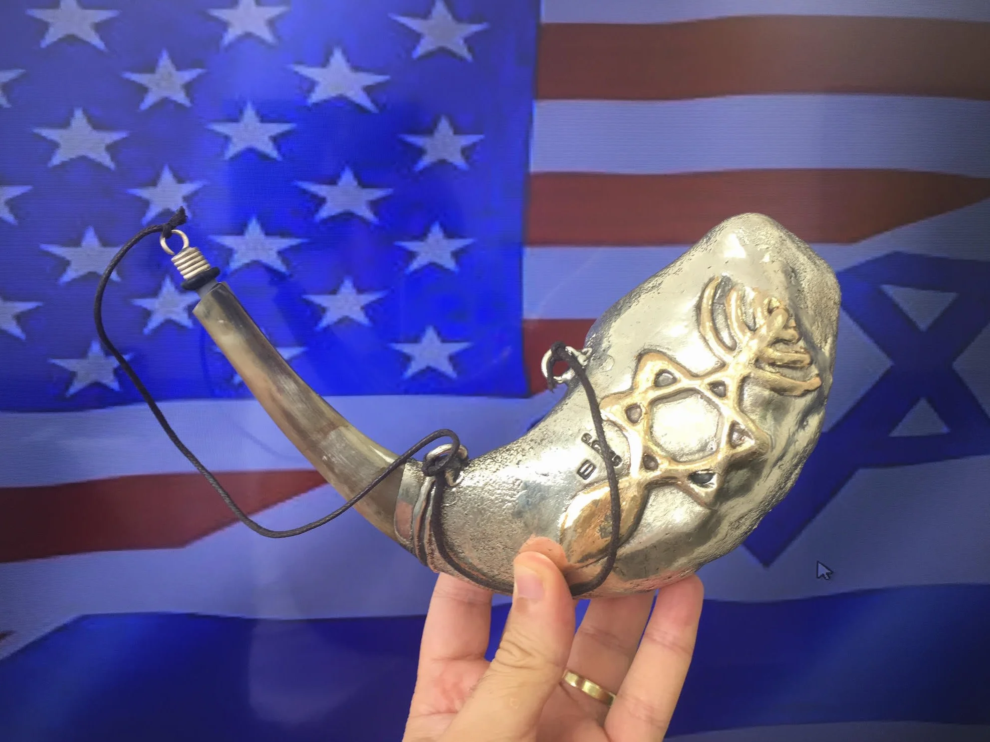 Venta Para Aceite 13 pulgadas Unción Carneros de Plata Ram Shofar Increíble Evangélica Cristiana