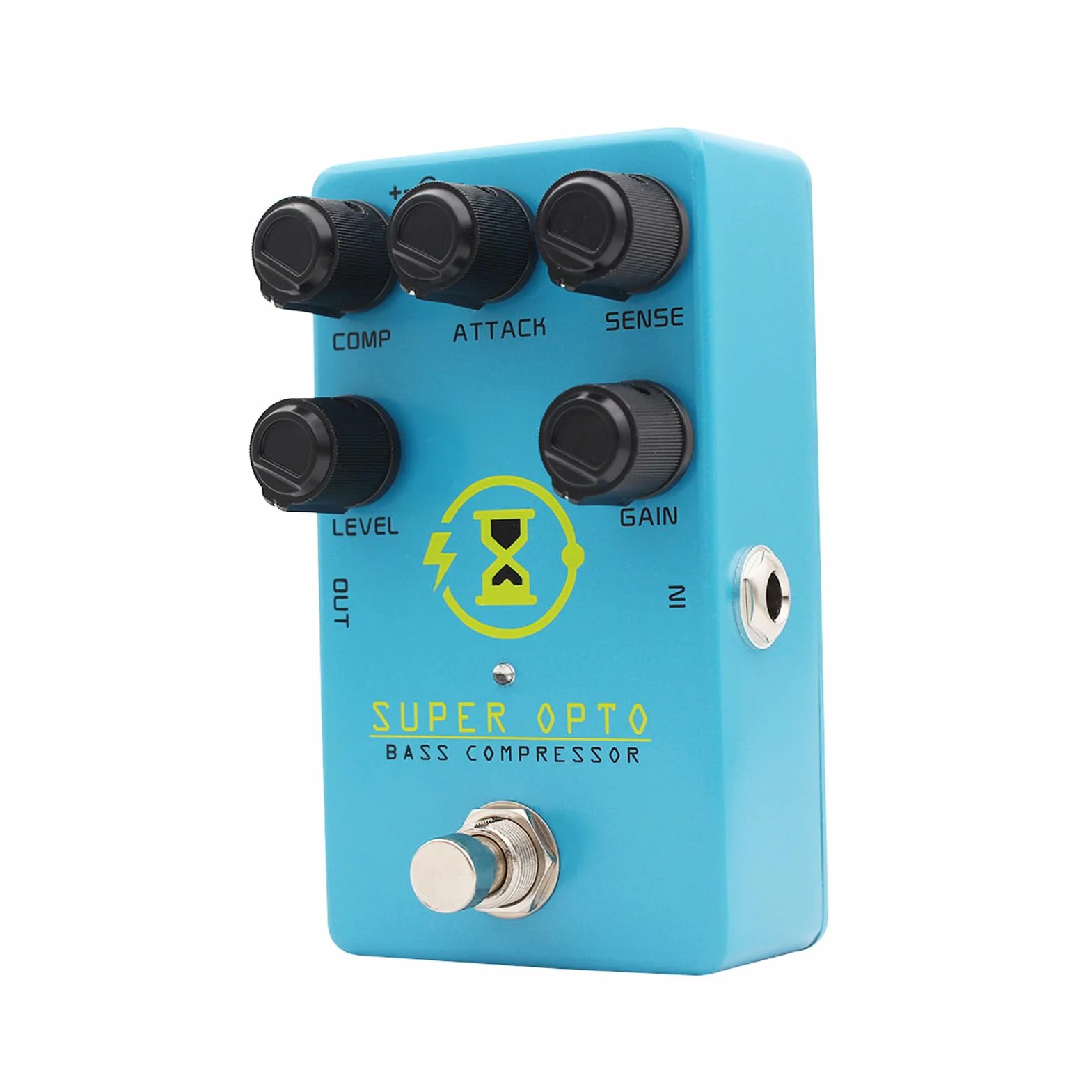 CHICIRIS Pedal Compresor, Diseño óptico de Aleación Azul, Bypass Verdadero para Sostenido de Graves Mejorado y Control Dinámico para Bajistas Eléctricos