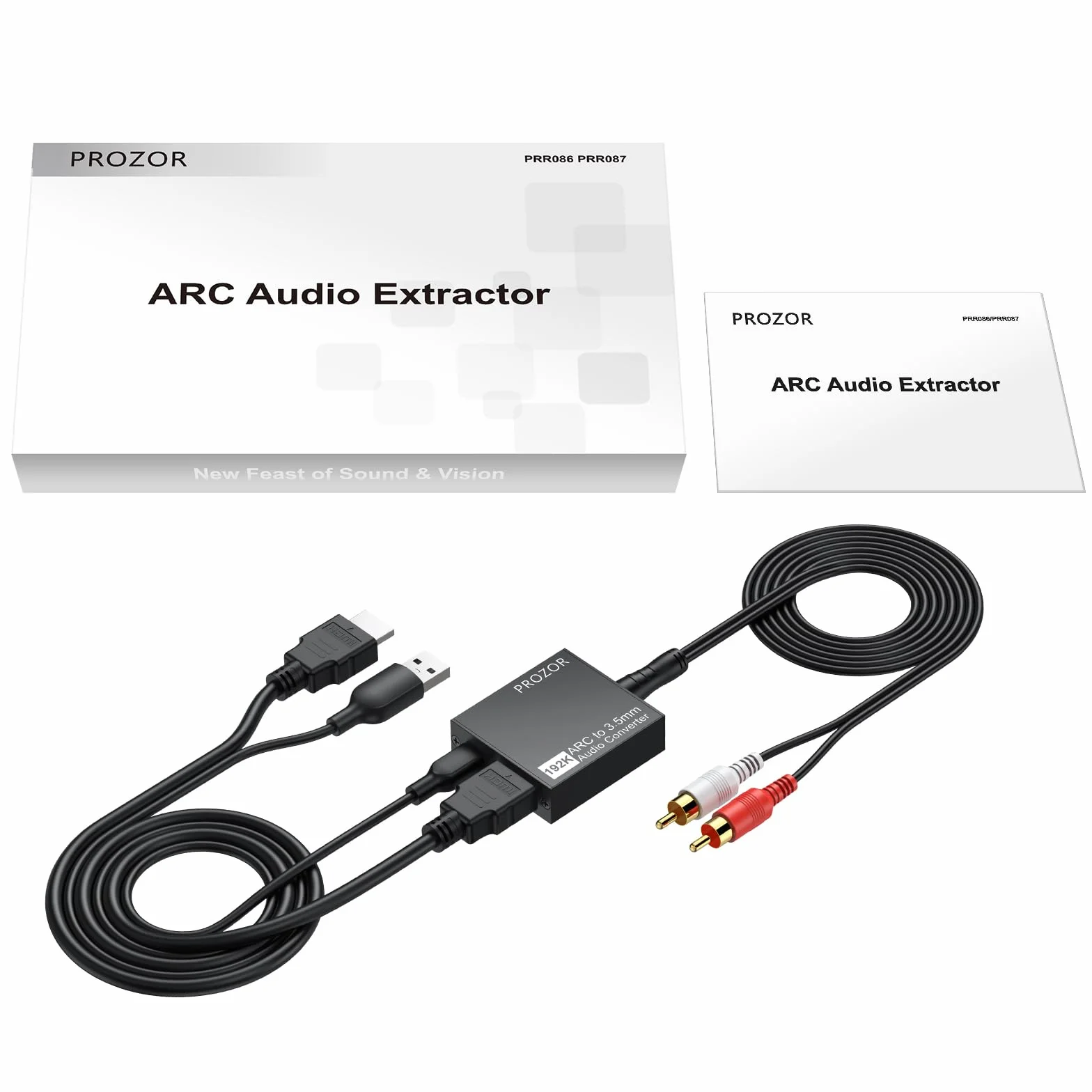 PROZOR Extractor de Audio HDMI ARC a 3,5mm Estéreo Convertidor ARC a Jack para TV Adaptador con Caja Metálica