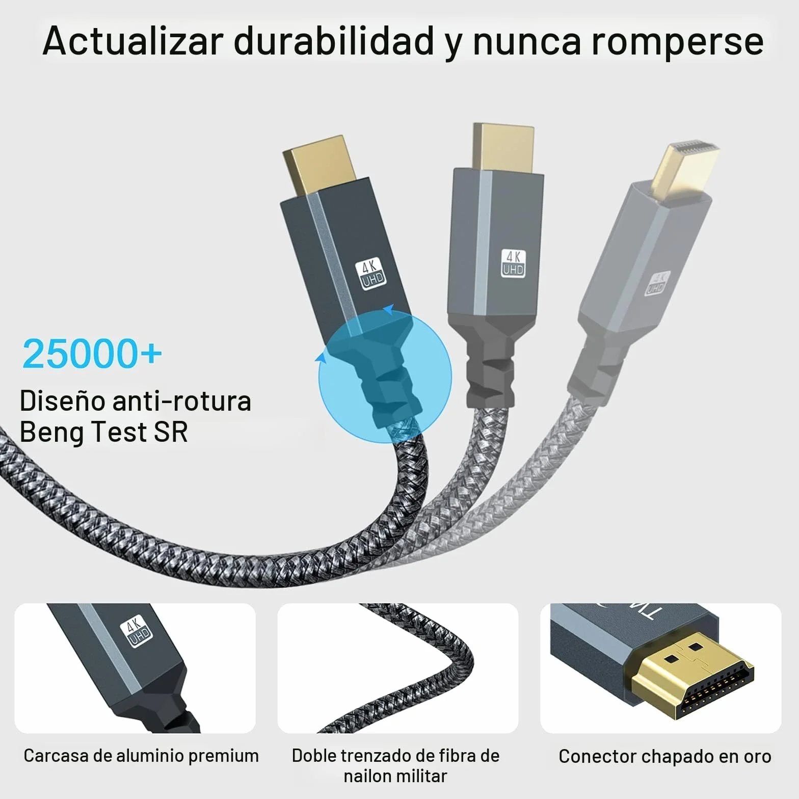 Twozoh - Cable alargador HDMI, Cable HDMI Macho Hembra corto de alta velocidad 3D, 4K@60Hz, 1080P (30CM)