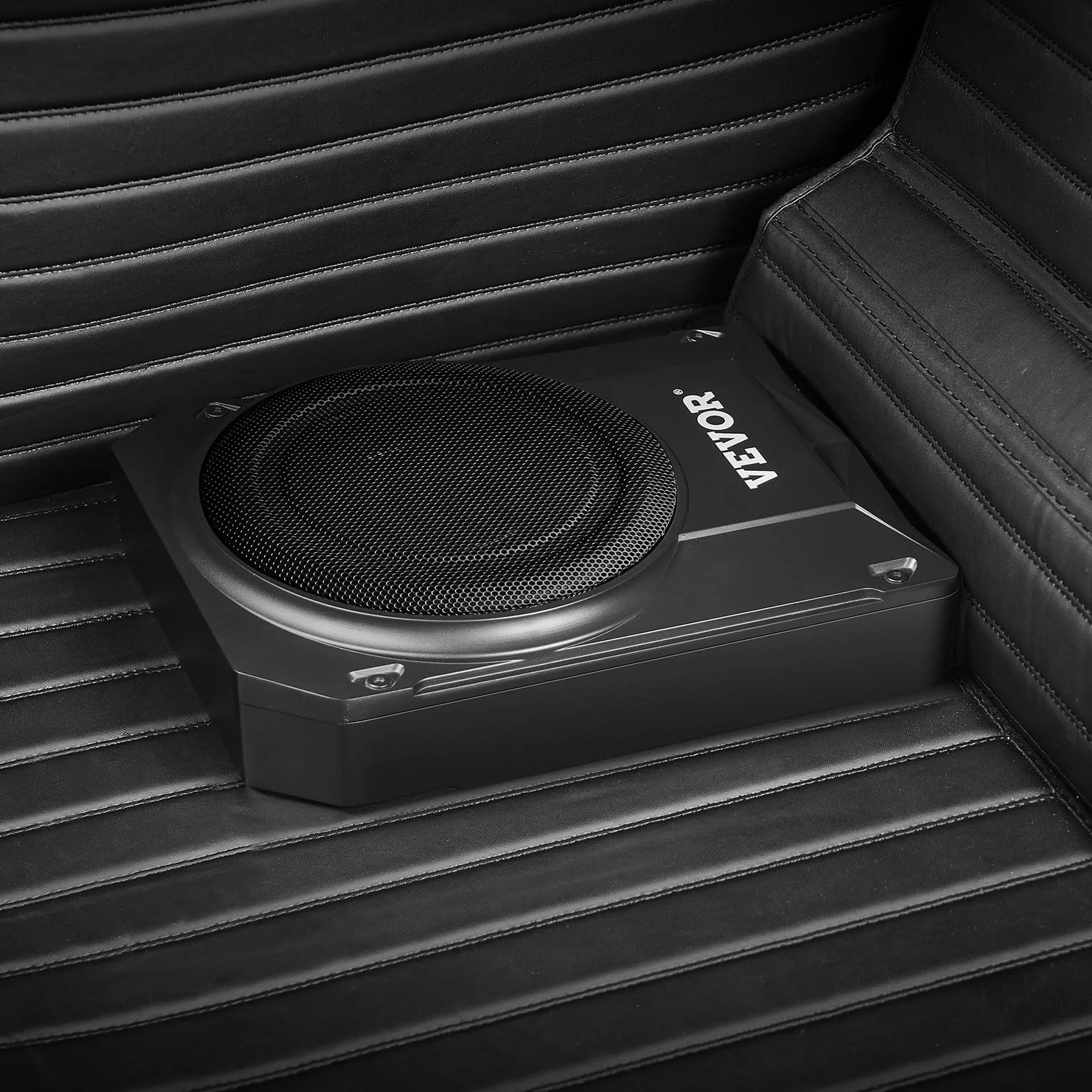 VEVOR Subwoofer para Debajo del Asiento para Automóvil 254 mm 400 W Altavoz Compacto para Coche Amplificador Incorporado Entrada Bajo Controlador de Volumen Control Remoto con Cable