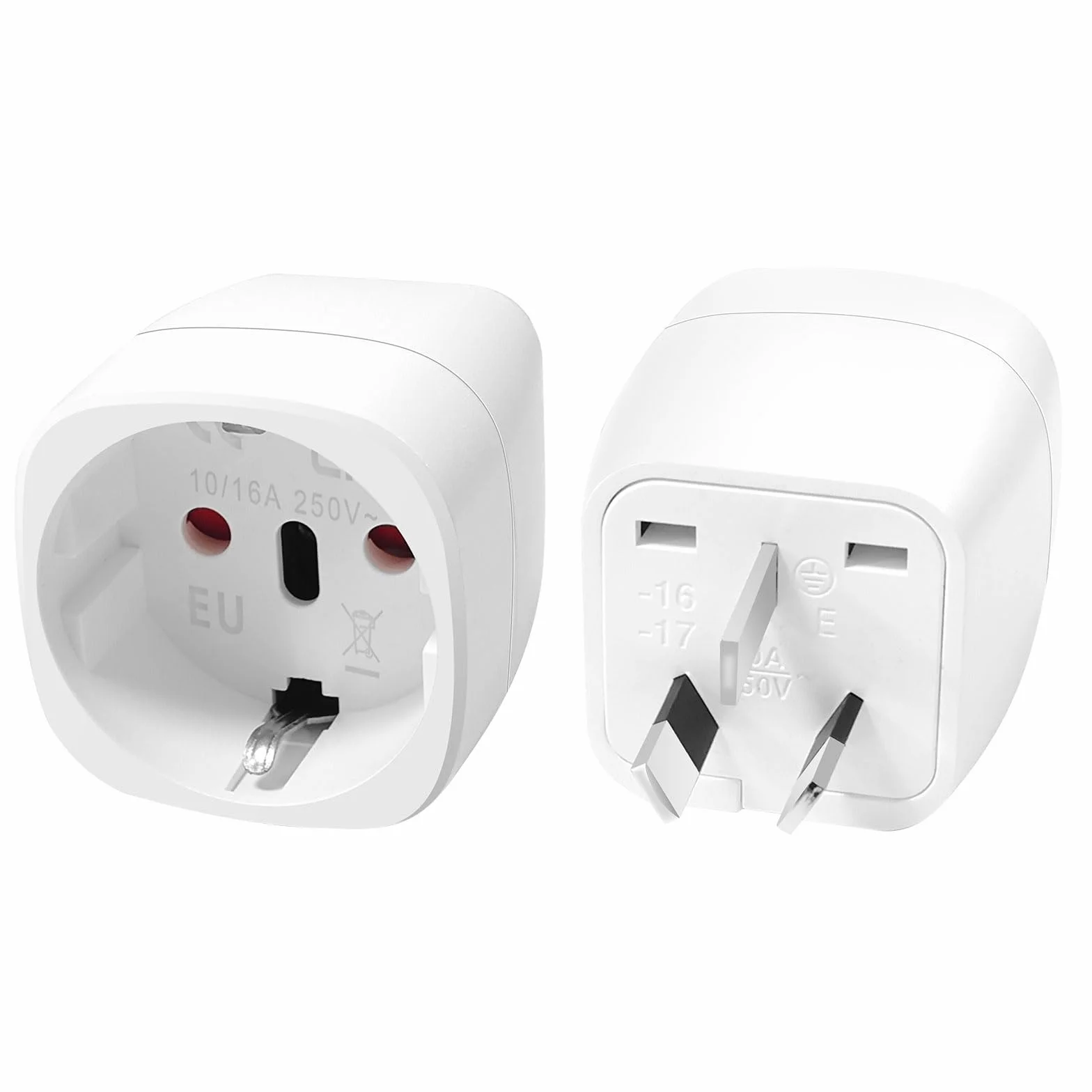 2 Piezas Adaptador Enchufe Australia Tipo I, Adaptador Enchufe Español/Europeo a Australia, Diseño Compacto, Viajeros Internacionales a Australiano/China/Argentina/Nueva Zelanda