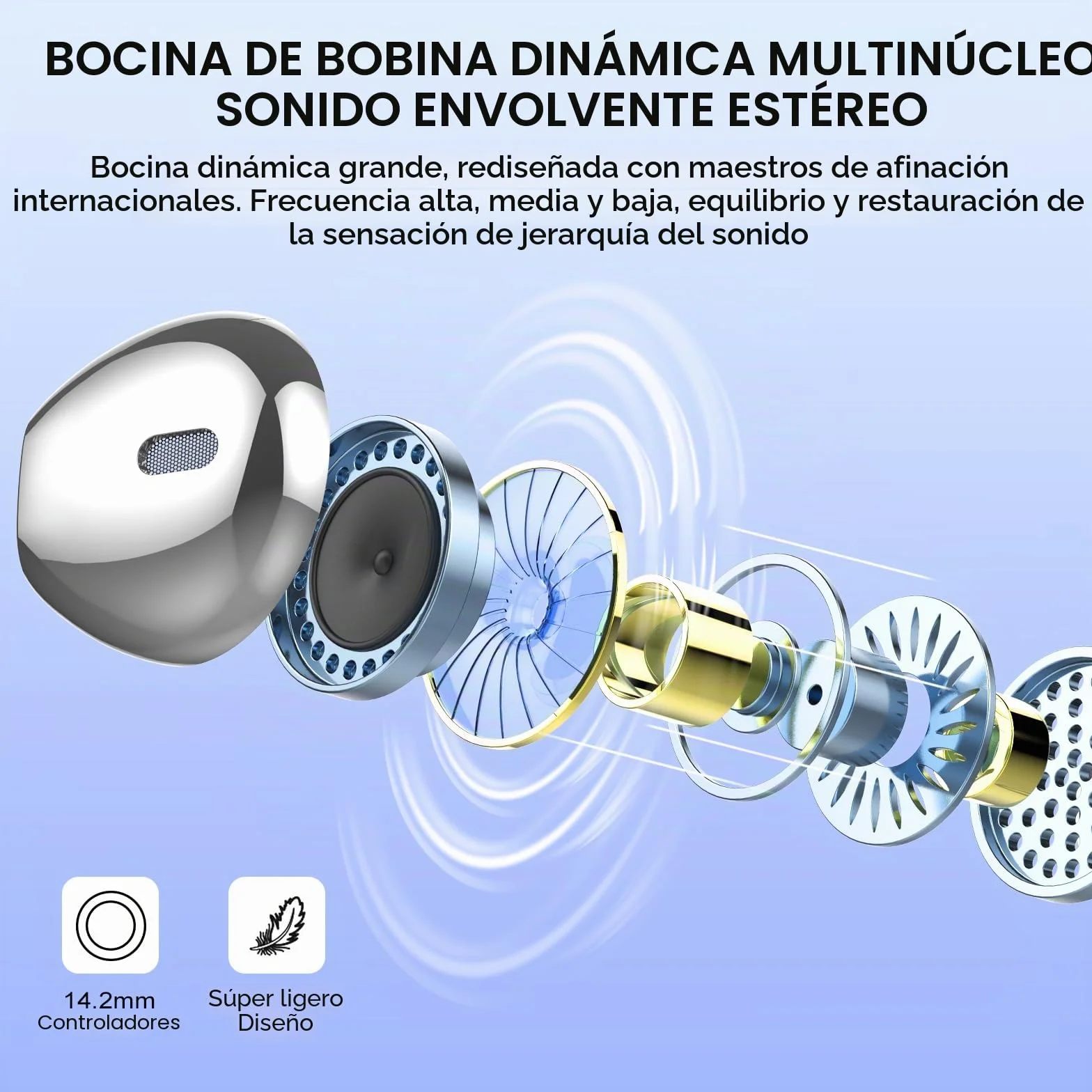 Auriculares Inalámbricos Bluetooth 5.4 Sonido Envolvente con HD Micrófono, 48H, Reducción de Ruido, IP7 Impermeable