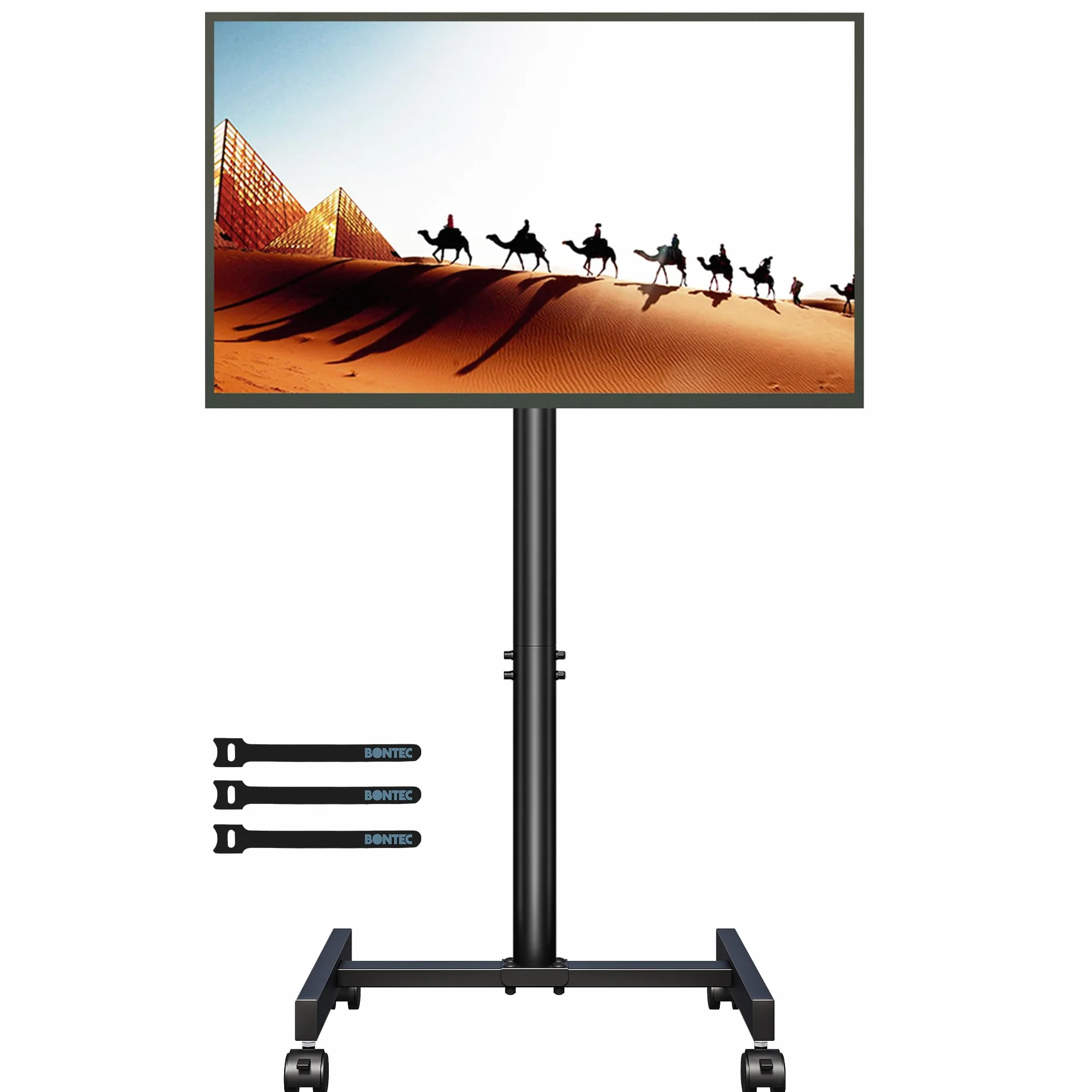 BONTEC Soporte TV Ruedas para Televisores de 13 a 42 Pulgadas, Altura Ajustable, Máx. VESA 200x200mm, 20 kg