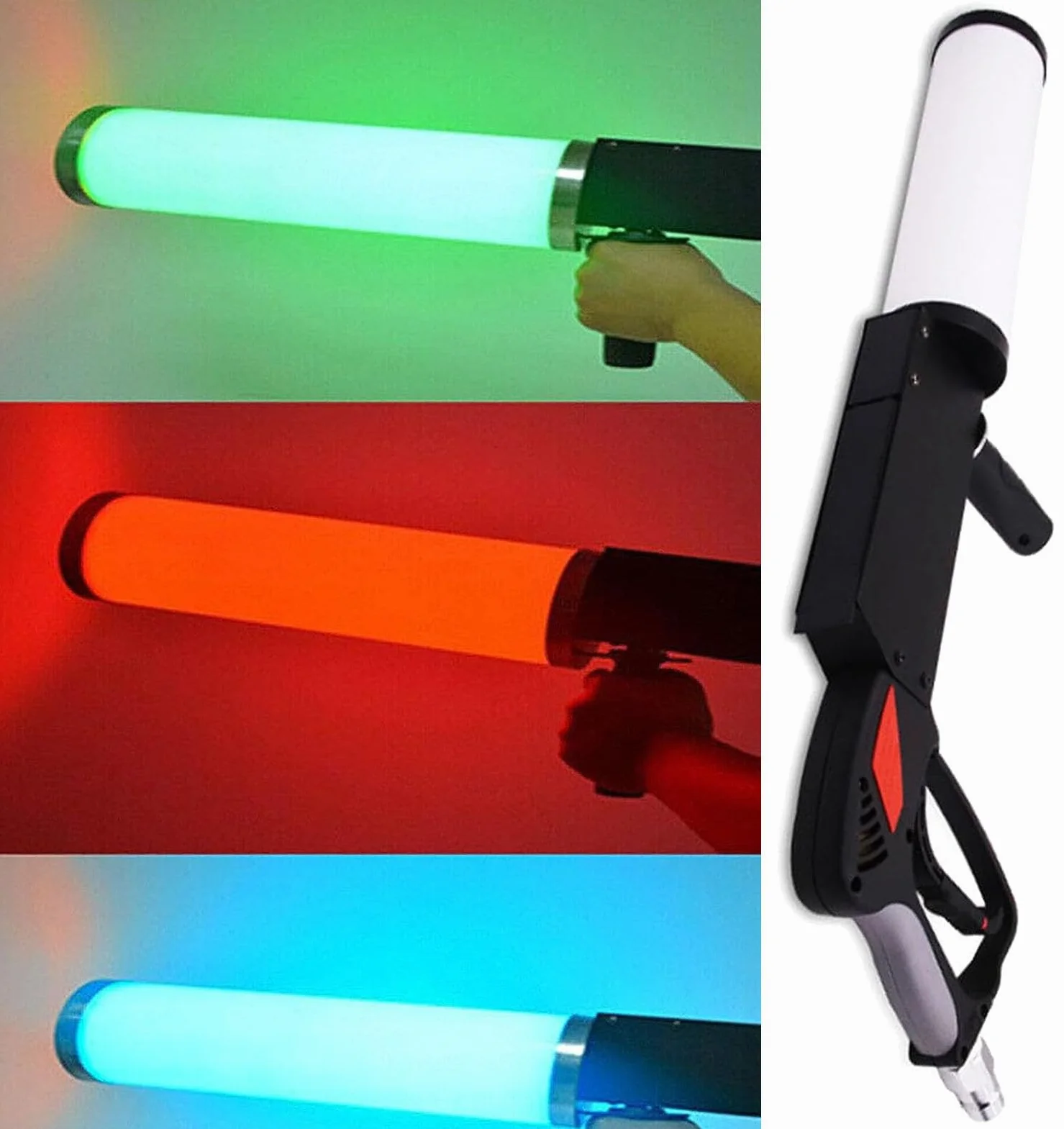 LED CO2 Jet Machine Máquina de niebla de mano para efectos de club bar DJ – Pistola de humo para fiestas de discoteca, espectáculos en vivo, bodas con cambio automático de color