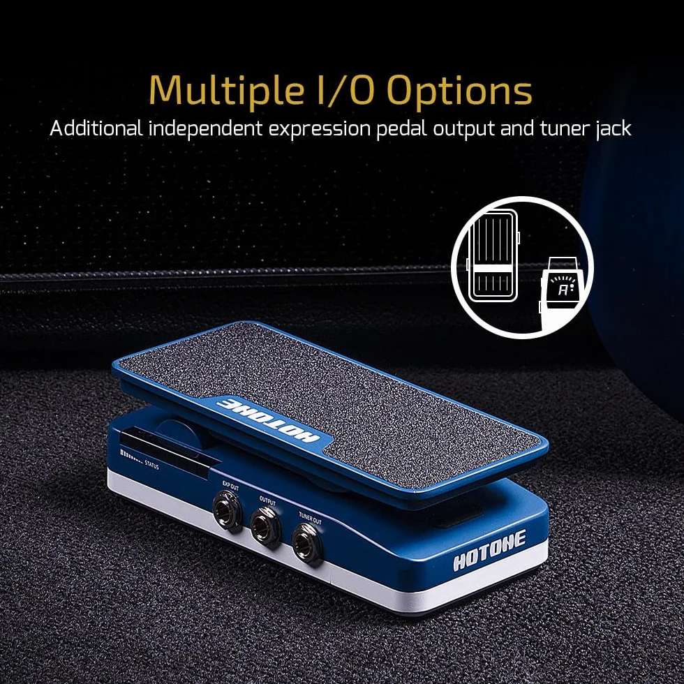 HOTONE Cory Wong Signature Press Pedal 4 en 1 Conmutable Wah & Volumen Activo & Expresión Pasiva Pedal de Efectos con Indicadores Visibles de la Posición del Pedal