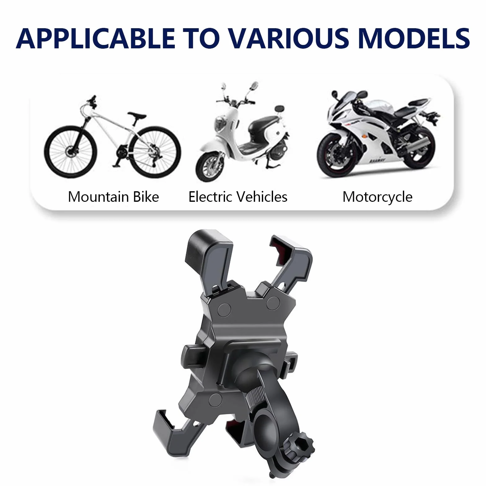 Soporte Movil Bicicleta, Ajustable Soporte del Teléfono Móvil, Bracket de Navegación a Prueba de Golpes, 360°de Rotación, Adecuado para Teléfonos Móviles de 4,8 a 6,8 Pulgadas