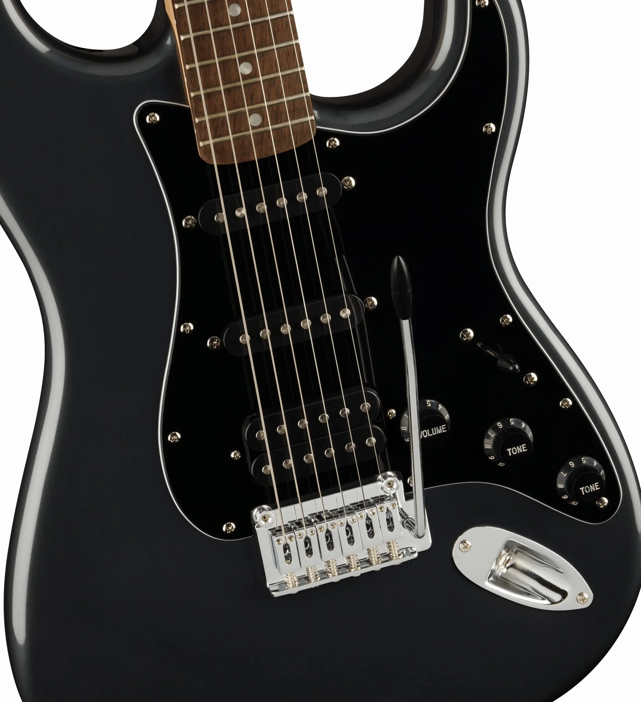 Squier by Fender Pack Affinity HSS, Charcoal Frost Metallic, con amplificador, pack de guitarra eléctrica, Incluye cursos virtuales gratuitos en Fender Play