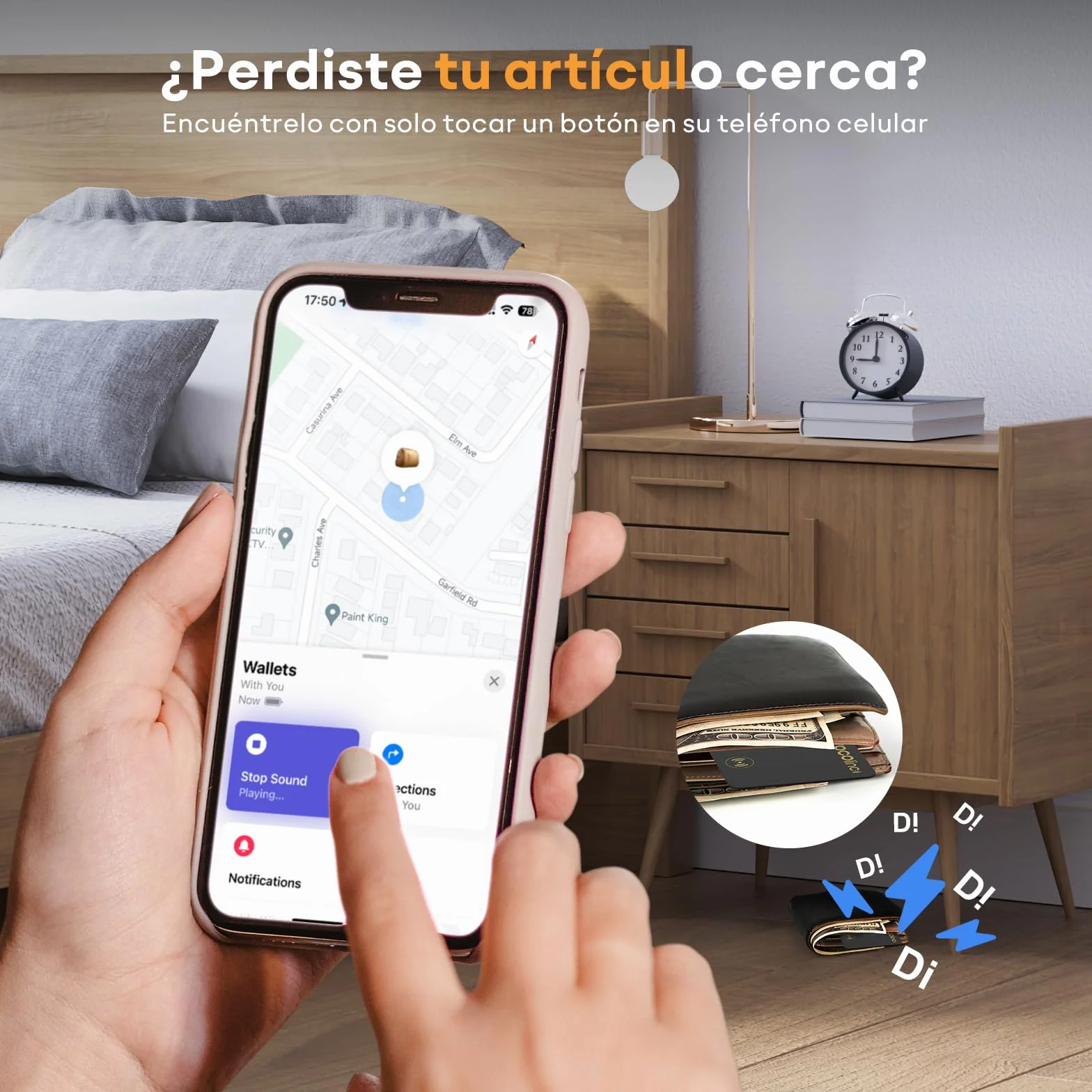 VOCOlinc Wallet Tracker Card Delgado 1.6mm, Smart Tracker Localizador Compatible con Apple Buscar App (Solo iOS, NO para Android), Buscador de Objetos para Cartera, Maletas, Pasaporte, Negro