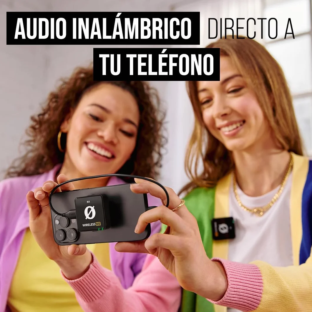 RØDE Sistema de microfonía inalámbrica ultracompacto Wireless ME con micrófonos Integrados, tecnología GainAssist y 100m de Alcance para filmaciones, entrevistas y creación de contenidos