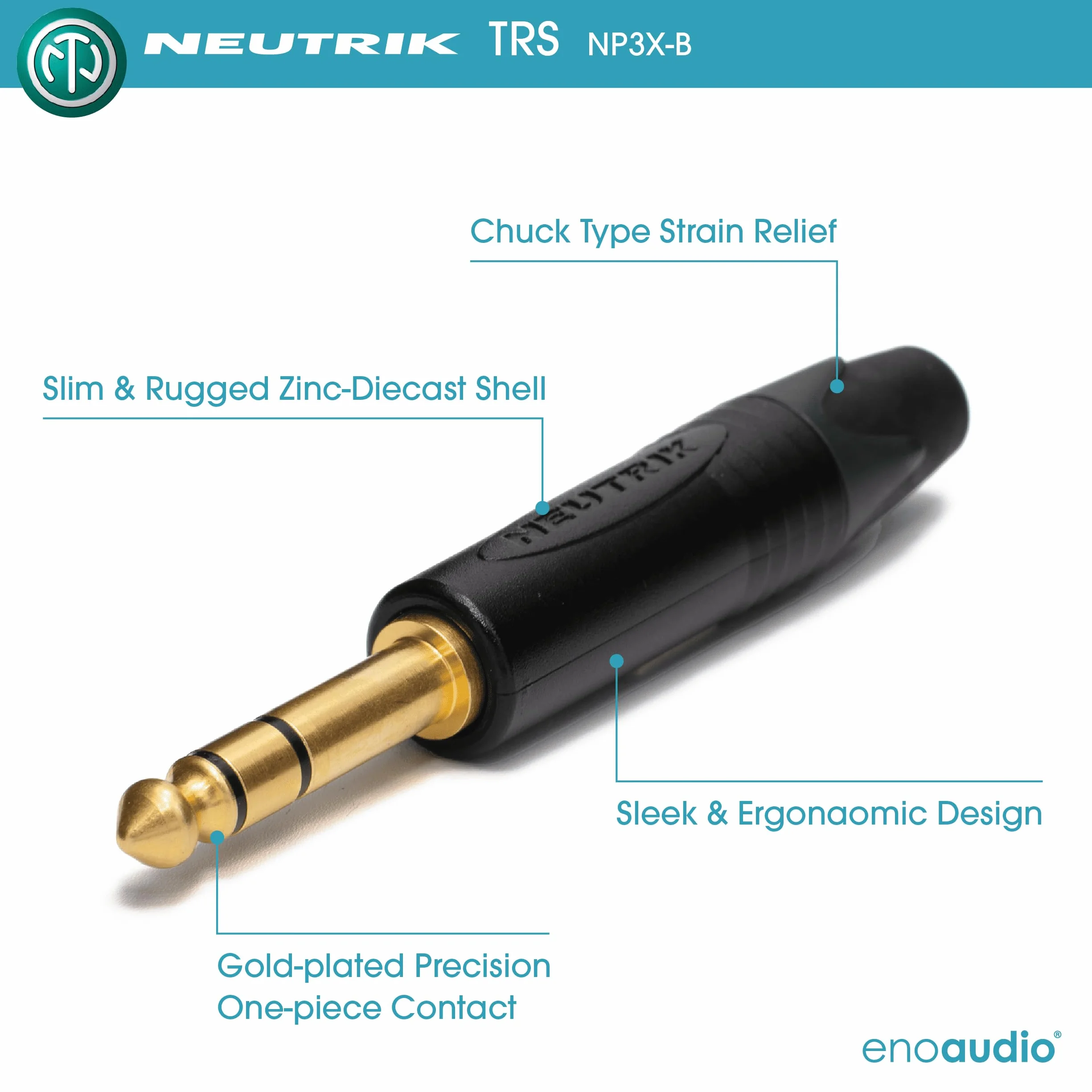enoaudio Mogami 2932 8 Multicore analógico Cable Snake | Neutrik XLR macho – 6,3mm TRS | HiFi - 1,0 m