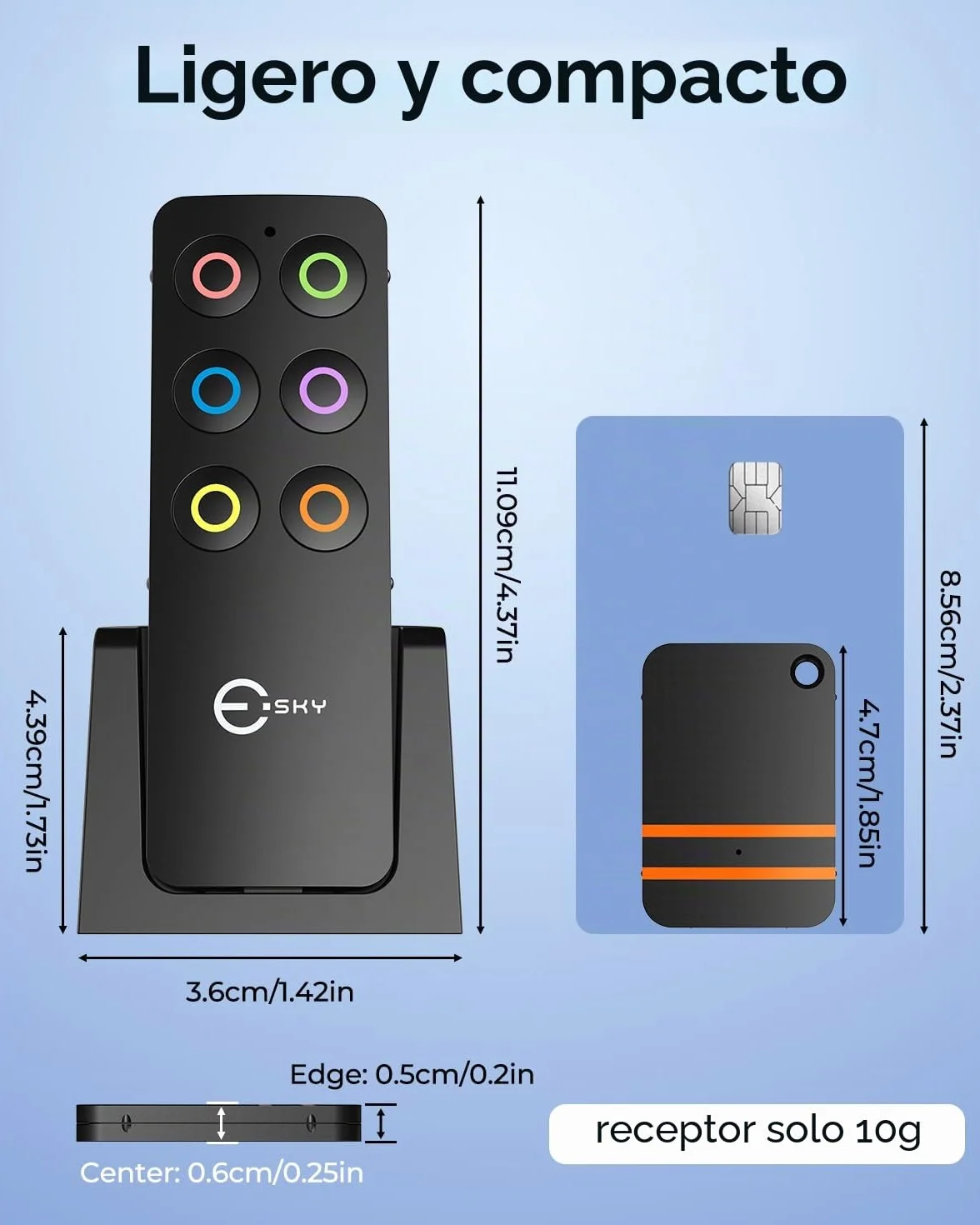 Esky Localizador de Llaves, Buscador de Llaves ES-KF02 Localizador Inalámbrico de Llaves con Base de Soporte y LED Control Remoto 1 Radio Frecuencia Transmisor 4 Receptores-Negro