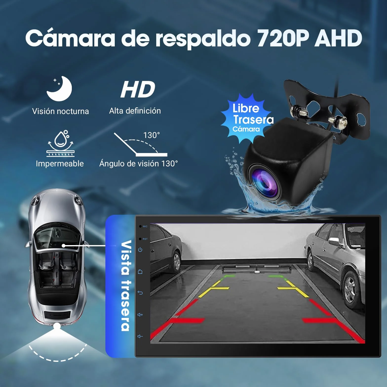 Haudio 2 DIN Coche Radio con Apple Carplay Inalámbrico & Android Auto, 9 Pulgadas IPS Pantalla con Trasera Cámara, GPS, Mirror Link, Radio SWC/Am/FM Adecuada Mayoría Coches 4+64GB(Actualizar CPU)