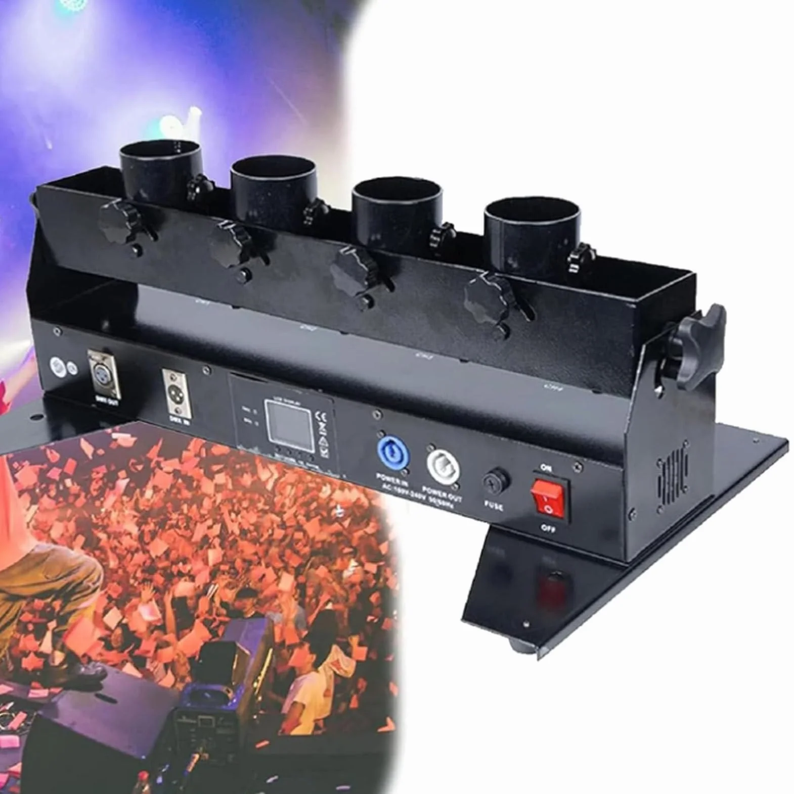 Lanzador de máquinas de soplador de cañón de confeti eléctrico, máquina de cañones de confeti profesionales con DMX y control de la fiesta de boda de fiesta de control remoto de control remoto