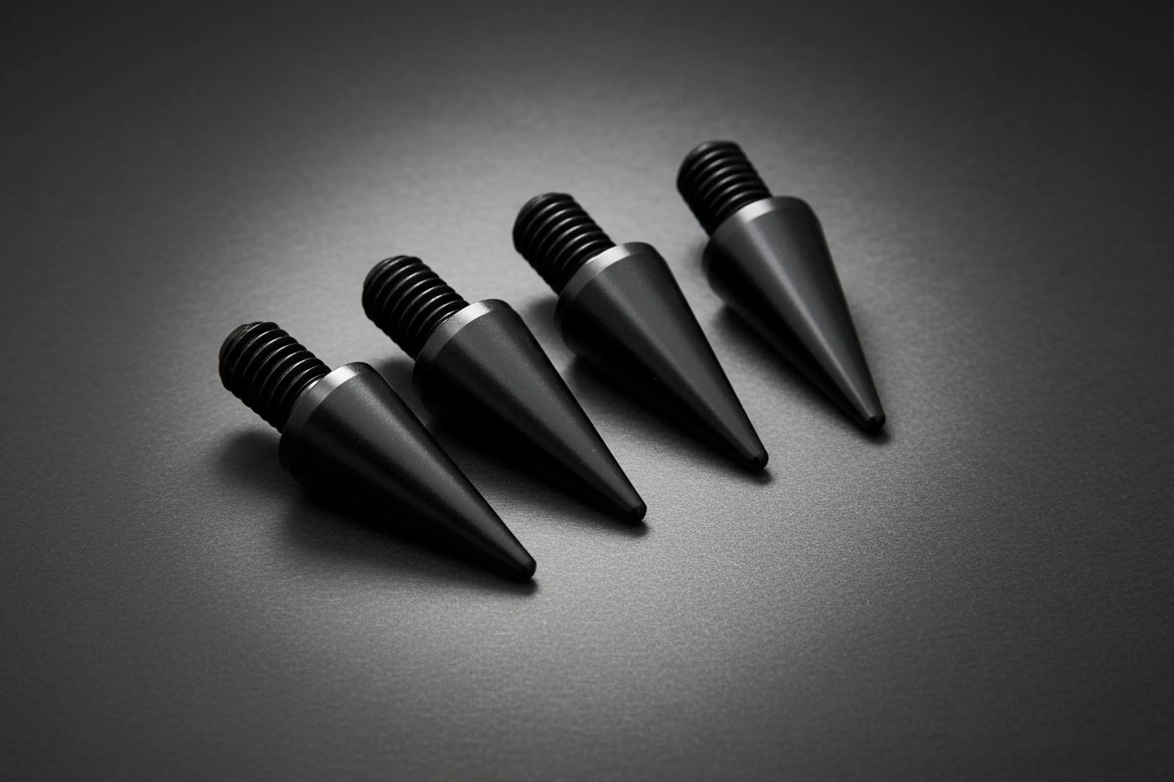 PrecisionGeek Aluminio anodizado Negro M8 Puntas/Spikes de desacople para Altavoces 4X