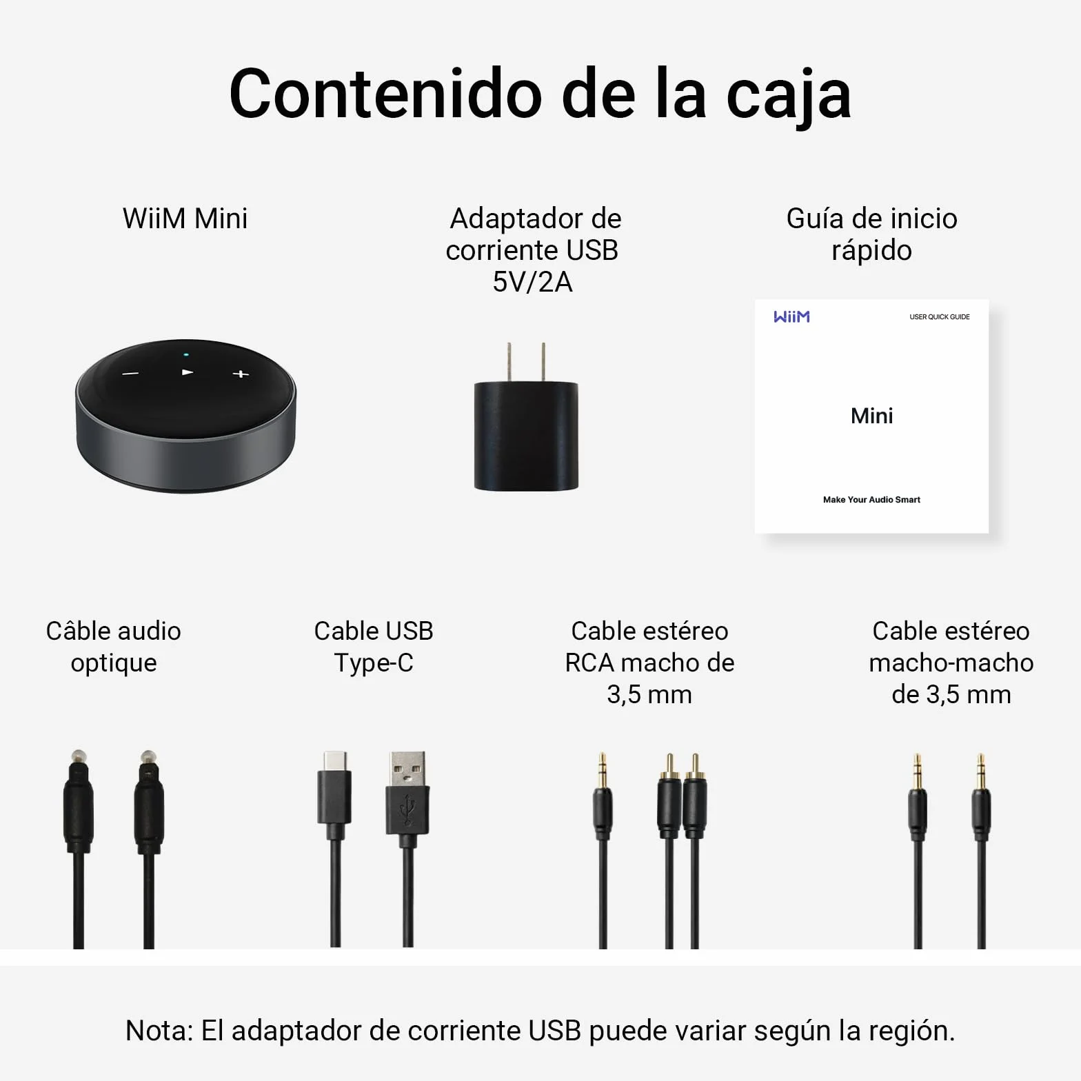 WiiM Mini – Reproductor de Audio AirPlay 2 inalámbrico, estéreo multiroom, preamplificador, Compatible con Alexa y Siri, transmite hi-Res Desde Amazon Music, Tidal y más
