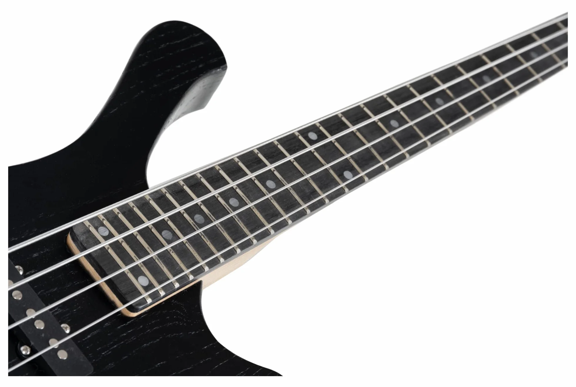 Rocktile TB-4 MBK Traveler Bajo Eléctrico - Bajo eléctrico de 4 cuerdas en formato de viaje - Cuerpo: Aliso, Mástil: Arce - Diapasón: Technical Ebony - 2 pastillas single coil - Negro mate