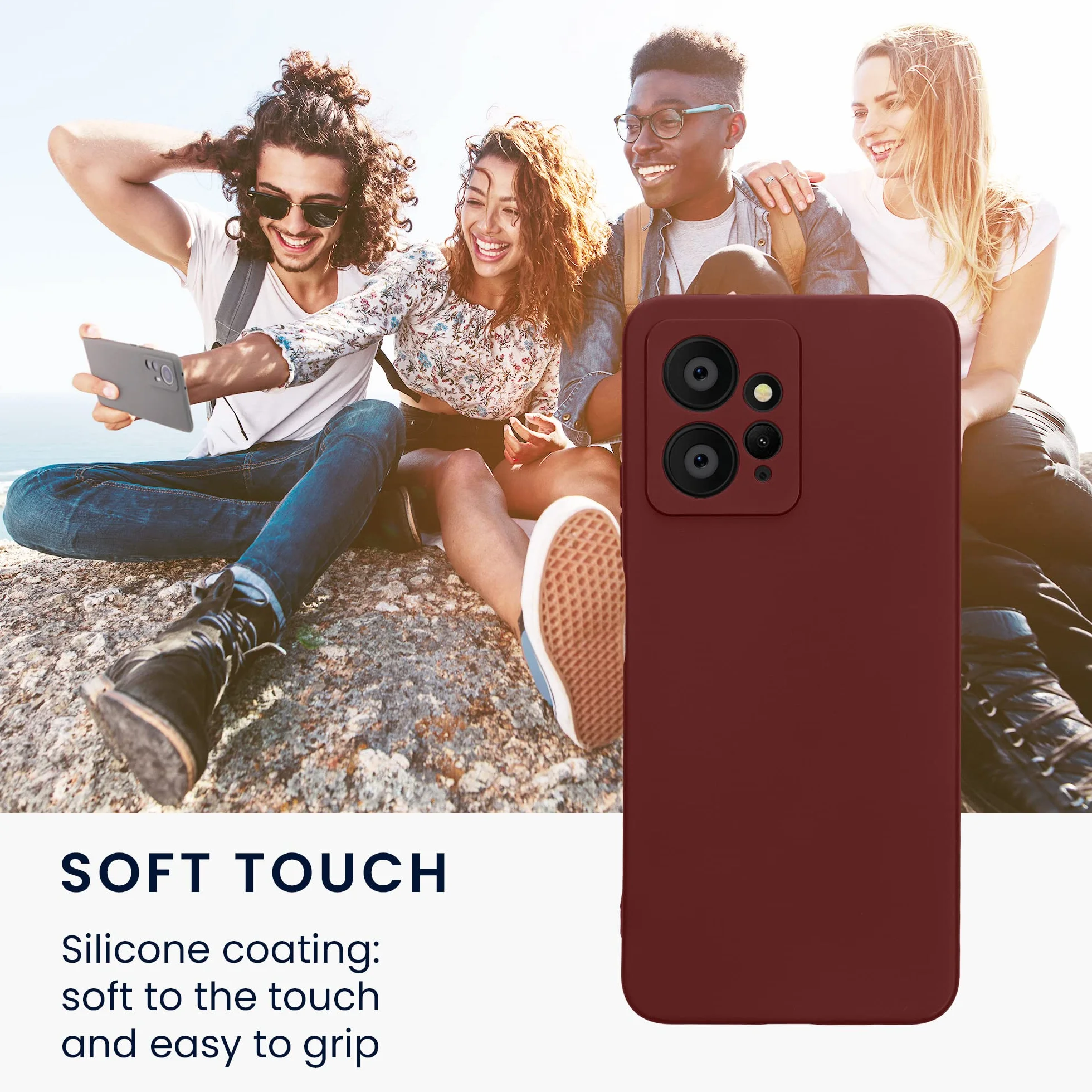 kwmobile Carcasa Compatible con Xiaomi Redmi Note 12 (4G) Funda - con Bordes elevados - Apto Carga inalámbrica - Violeta Burdeos Mate
