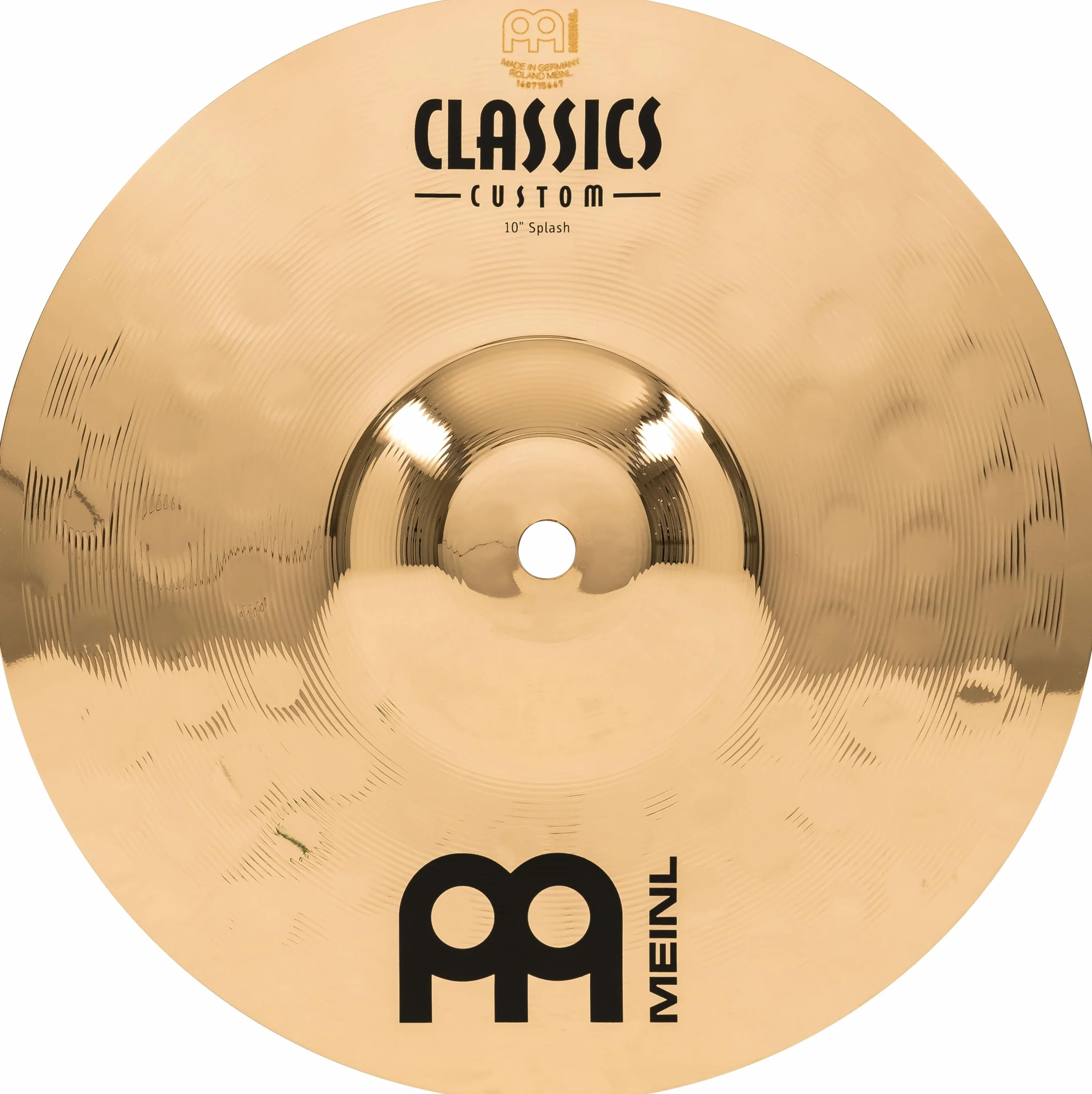 Meinl Cymbals Classics Custom Brilliant Plato Splash de 10 pulgadas (25,40cm) Platillos de Batería - Bronce B12, Acabado Brillante (CC10S-B)