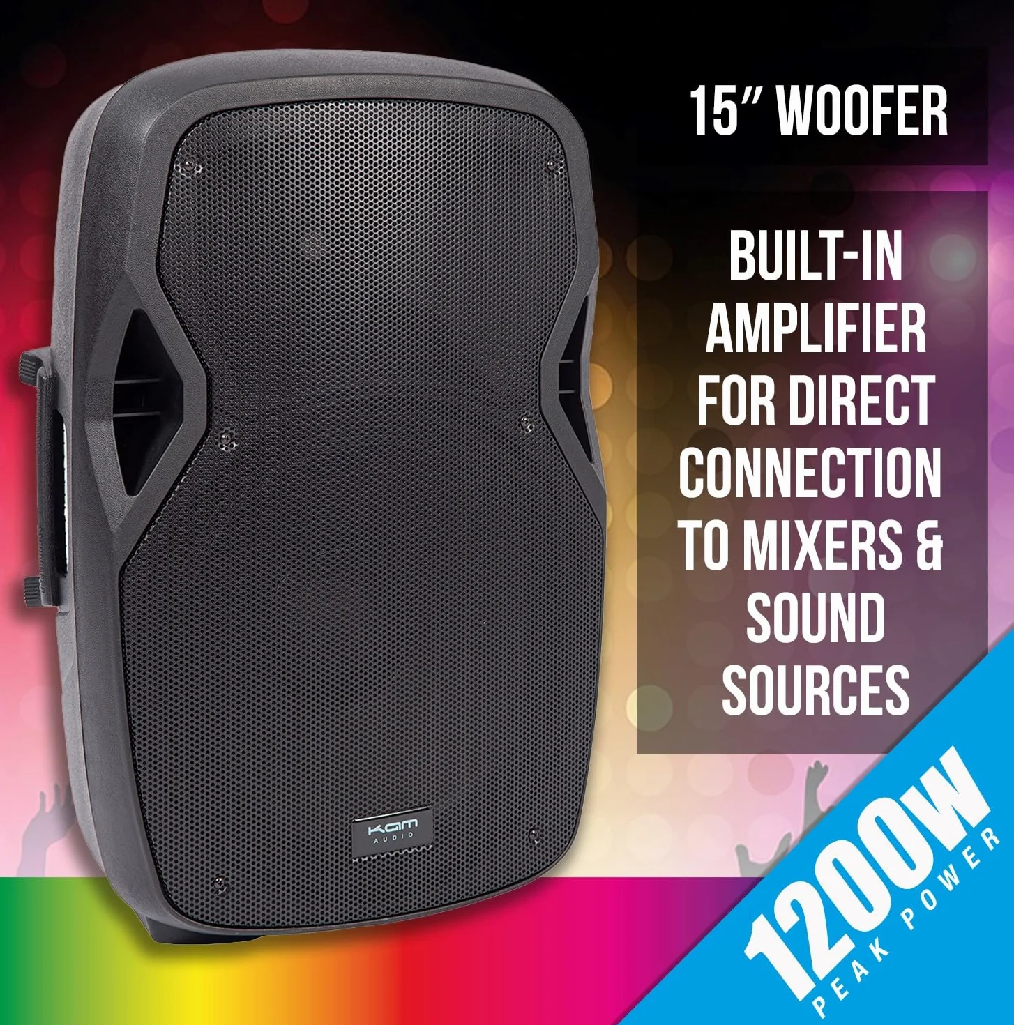 Kam RZ15A V3 - Altavoz activo PA DJ de 1200 W