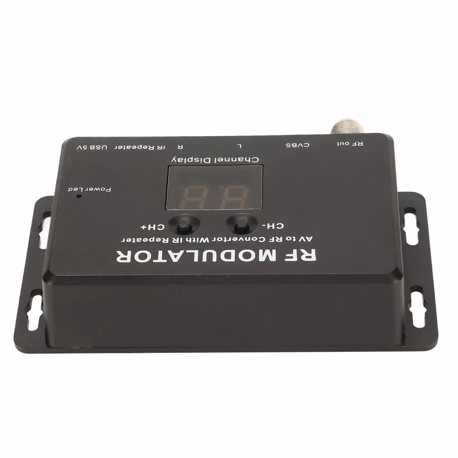 Modulador RF, Convertidor de Modulador Profesional PAL NTSC AV a RF con Repetidor IR para Decodificador, DVR, Reproductores de DVD