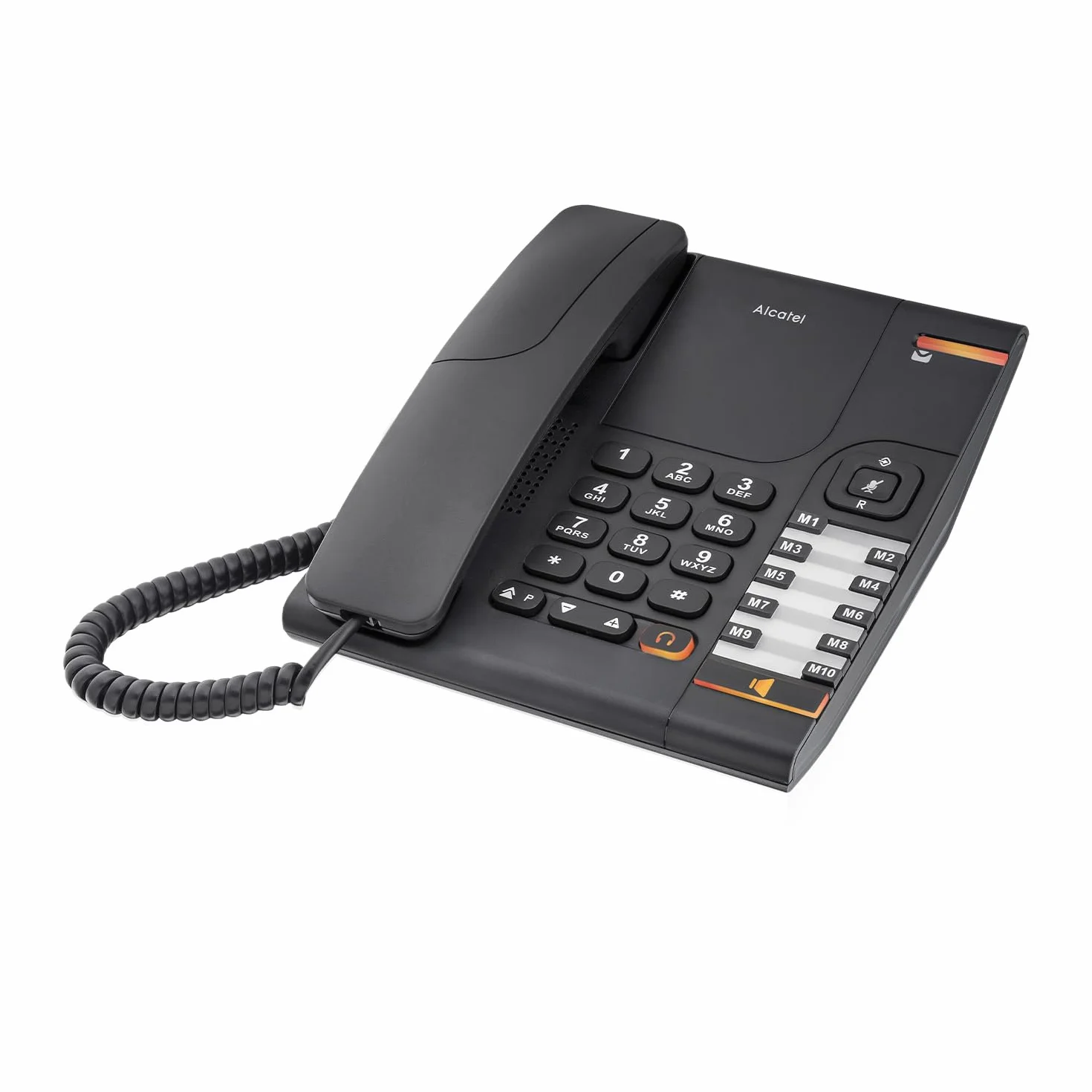ALCATEL Temporis 380 Pro - Teléfono Profesional con Cable - Manos Libres - Indicador Luminoso - Volumen Regulable - Rellamada & Tecla Silencio - Montaje en Pared - 10 memorias directas - Negro