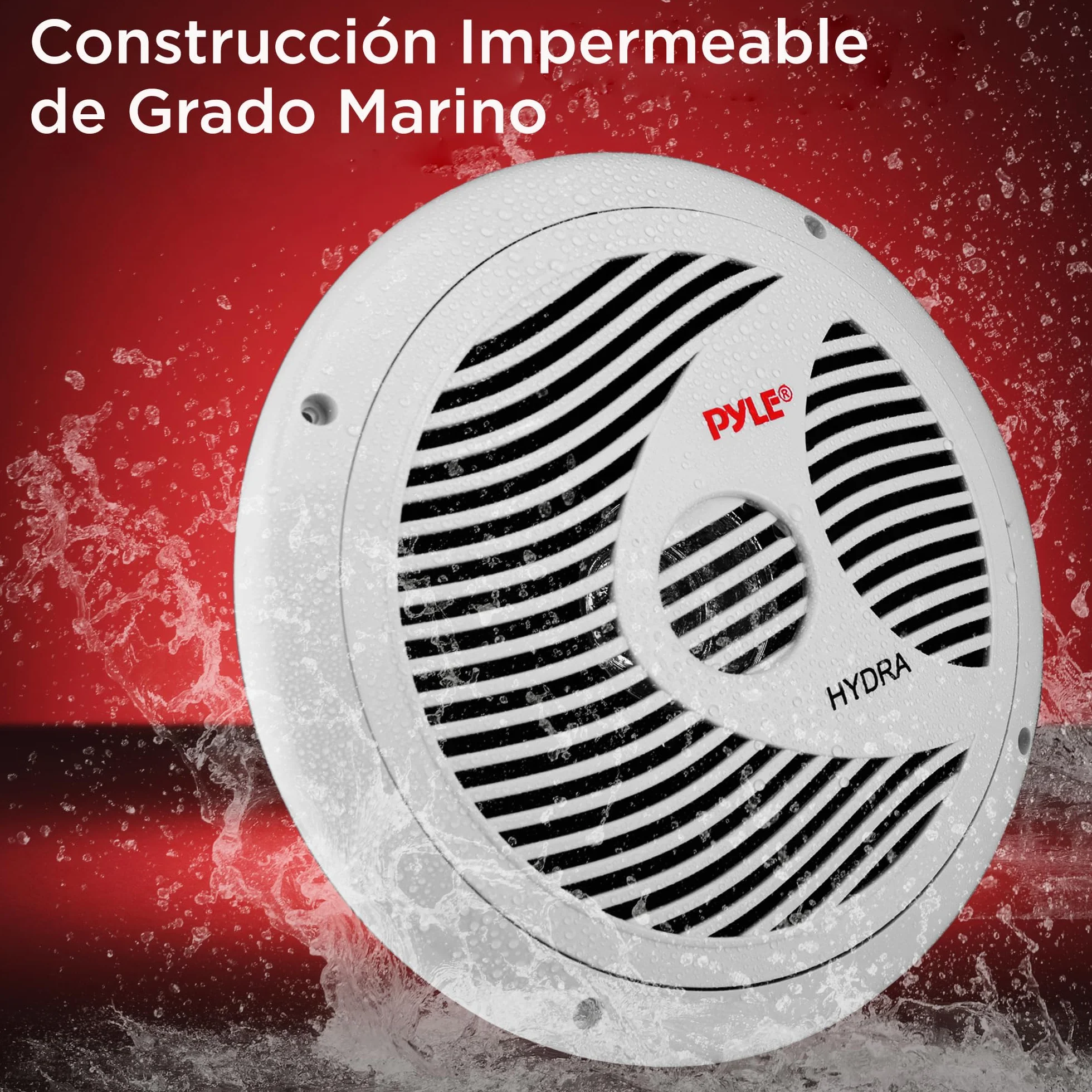 Pyle altavoces marinos, Duales, 6.5”, Estereo, Exteriores, Resistentes al agua y a la intemperie, 150V, Cono de polipropileno y envolvente de tela, 1 par