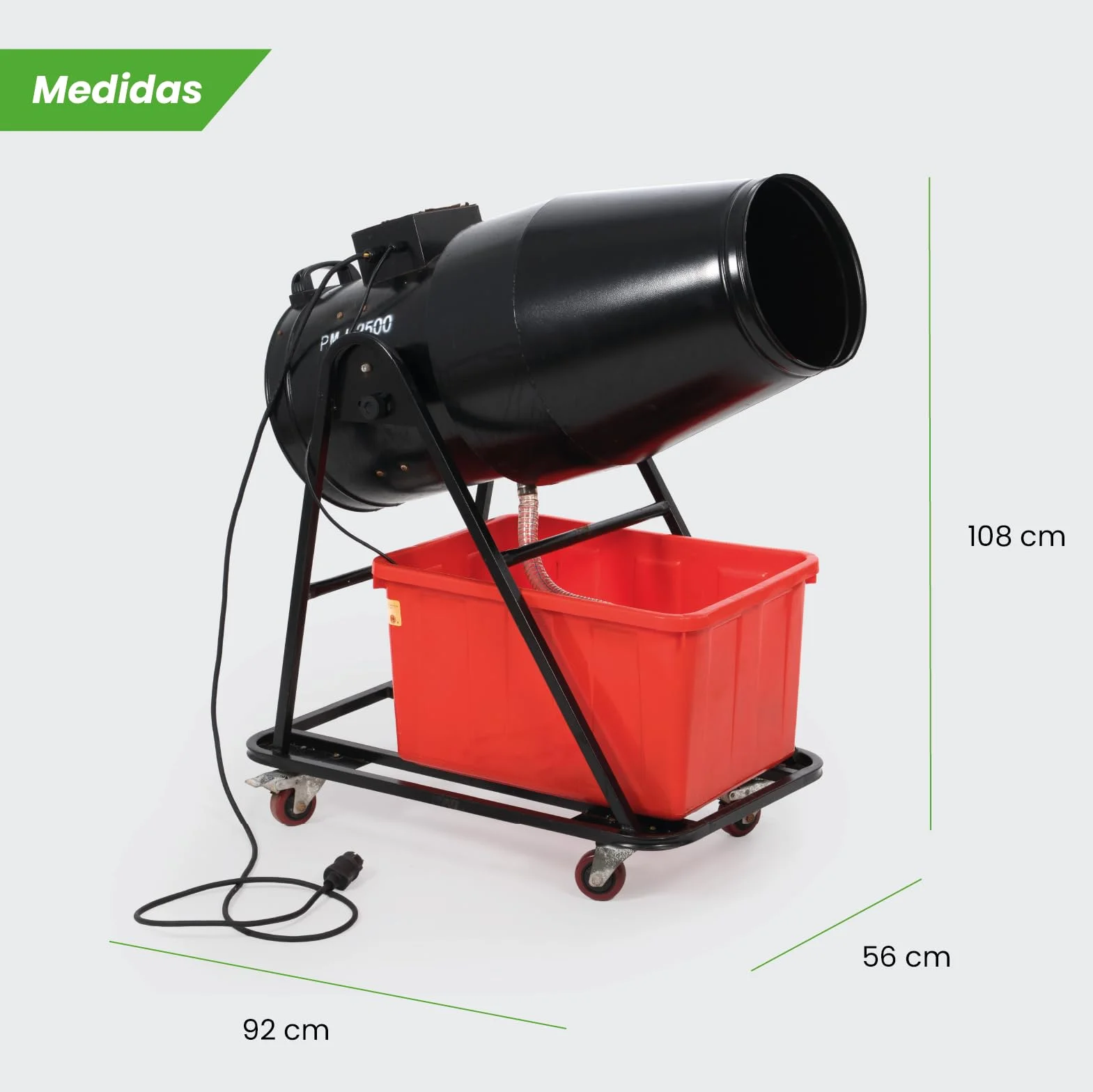 Cañón de Espuma Profesional para Fiestas con Maleta Flight Case – Máquina Espuma 2500W Alta Potencia, Alcance 8m, Generador Espuma Eventos, Discoteca, Pool Party, Fiesta Espuma Profesional