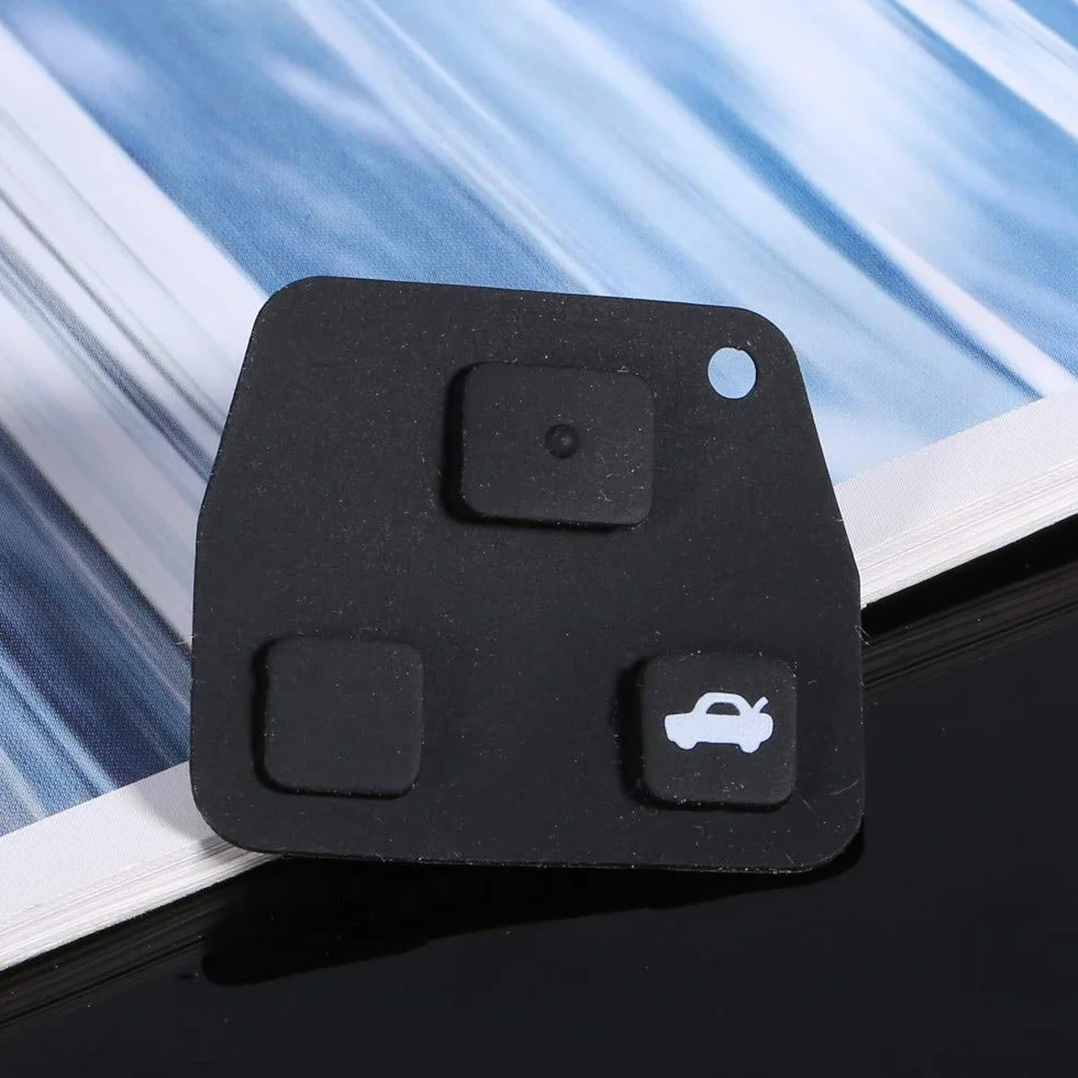 Almohadilla para Funda de Llave,Entrada sin Llave Remote Fob Shell Case 3 Botones Remote Auto Car Key Fob Shell Shell Pad de Goma reemplazo para Avensis