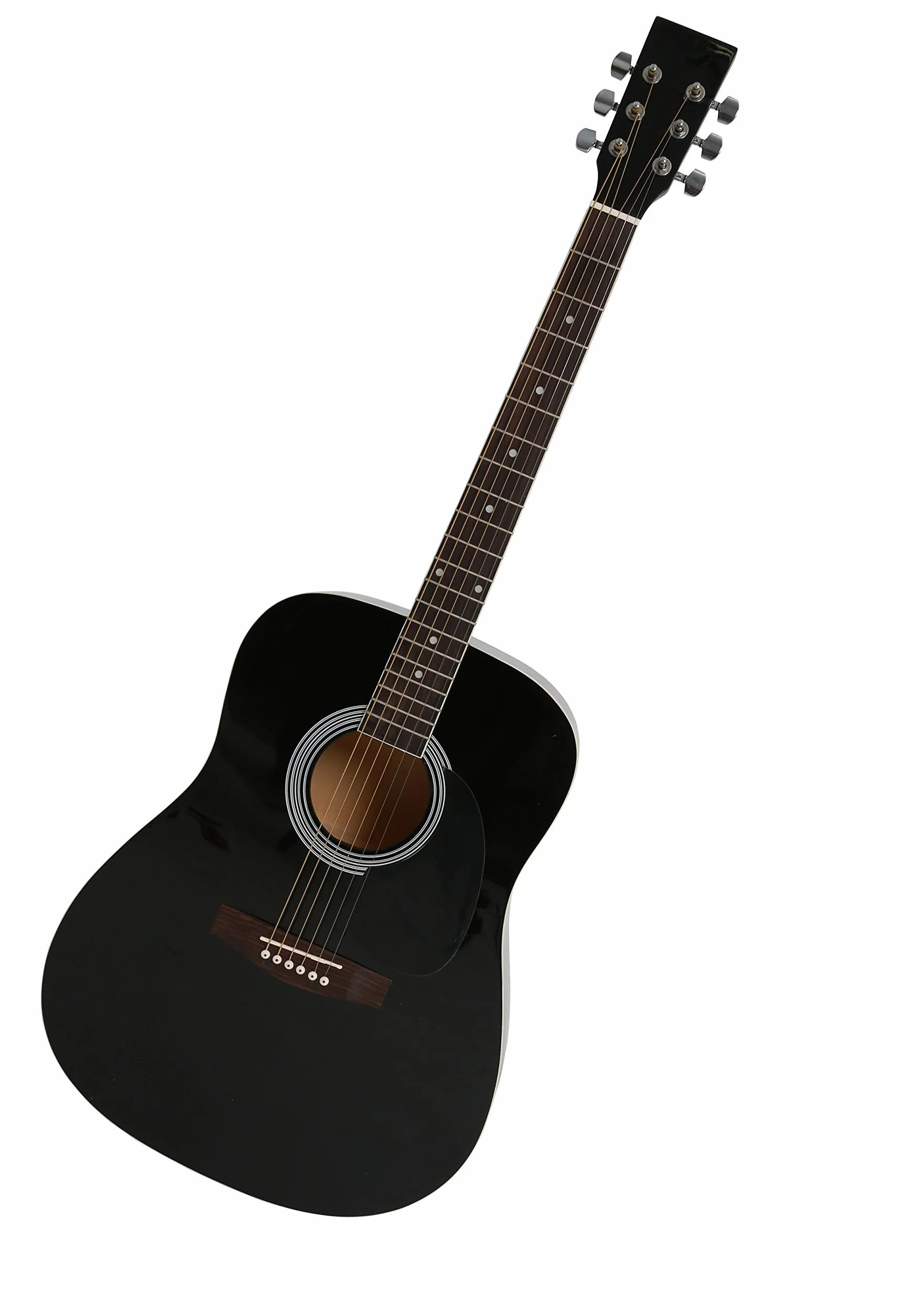 guitarra acústica, negro, incl. funda