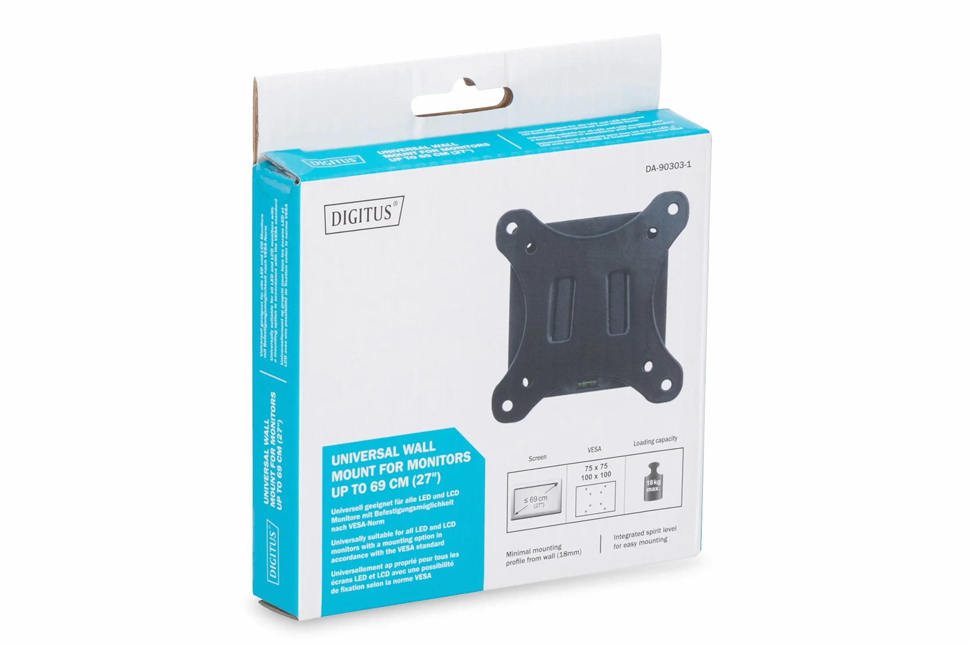 DIGITUS soporte de pared para monitor LCD/LED 32" 81cm 18kg VESA 75x75 100x100