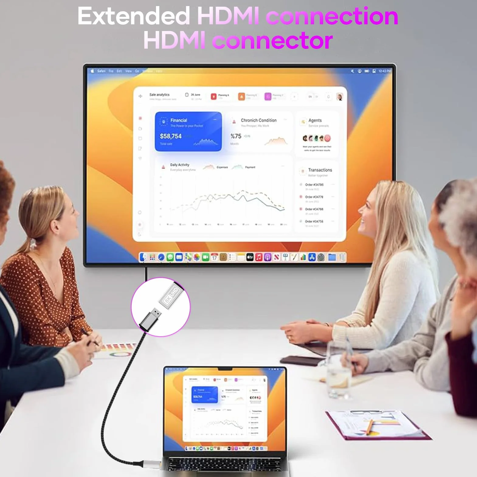 Cable de extensión HDMI,0.2M 10K 8K@60HZ 4K@120HZ/144HZ Cable de extensión HDMI 2.1 macho a hembra 48Gbps Ultra Alta Velocidad UHD eARC HDCP 2.3 Dynamic HDR10+ Compatible con TV Stick,HDTV,PS5 PS4
